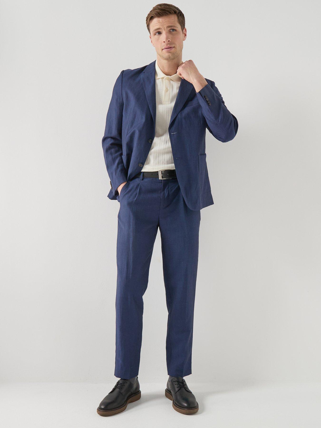  image of barbour-willowtree-linen-blend-blazer-navy
