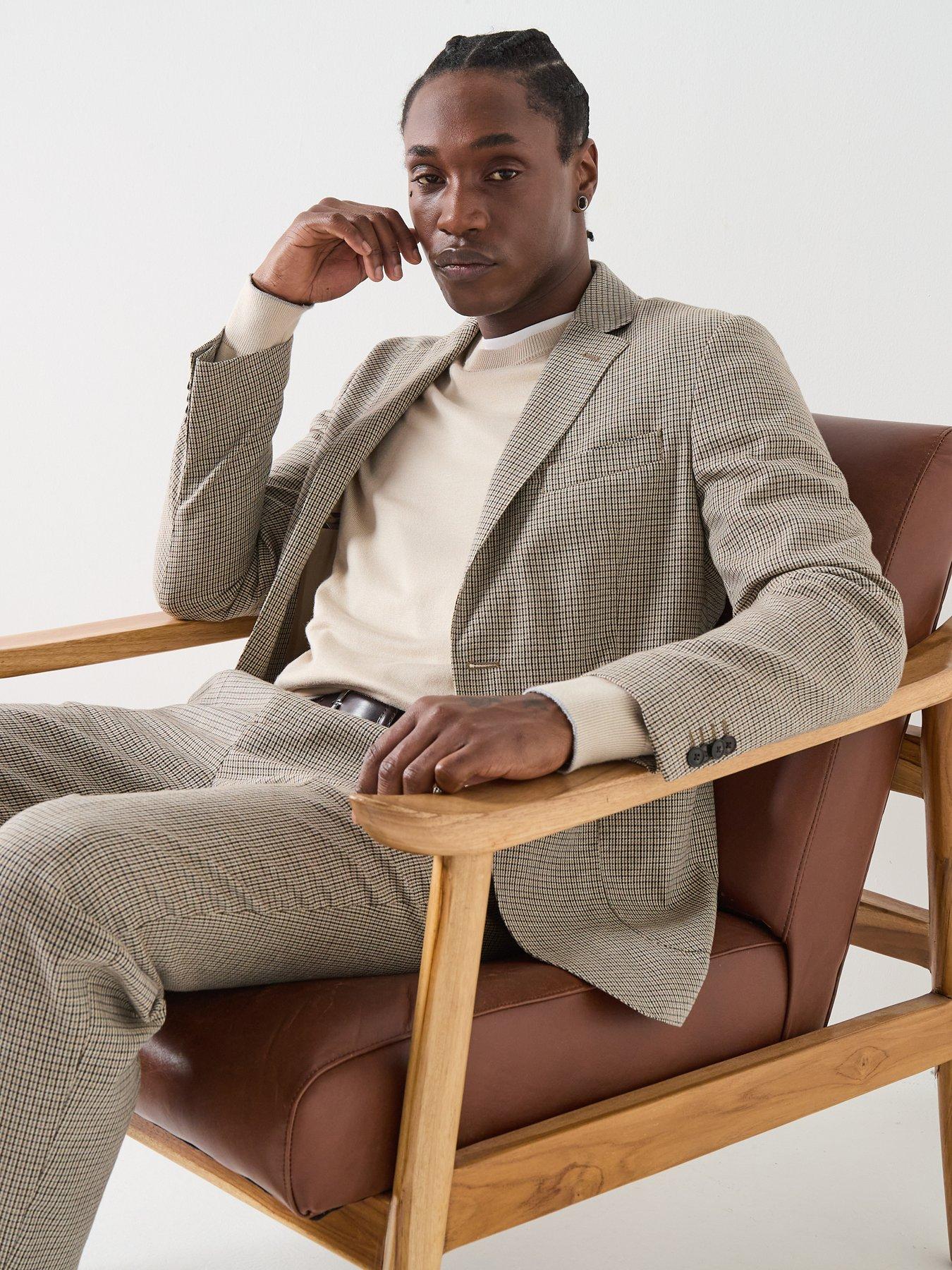  image of barbour-forstone-houndstooth-blazer-grey