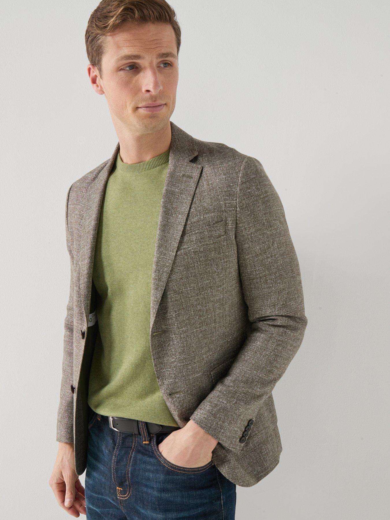  image of barbour-auckland-melange-blazer-olive