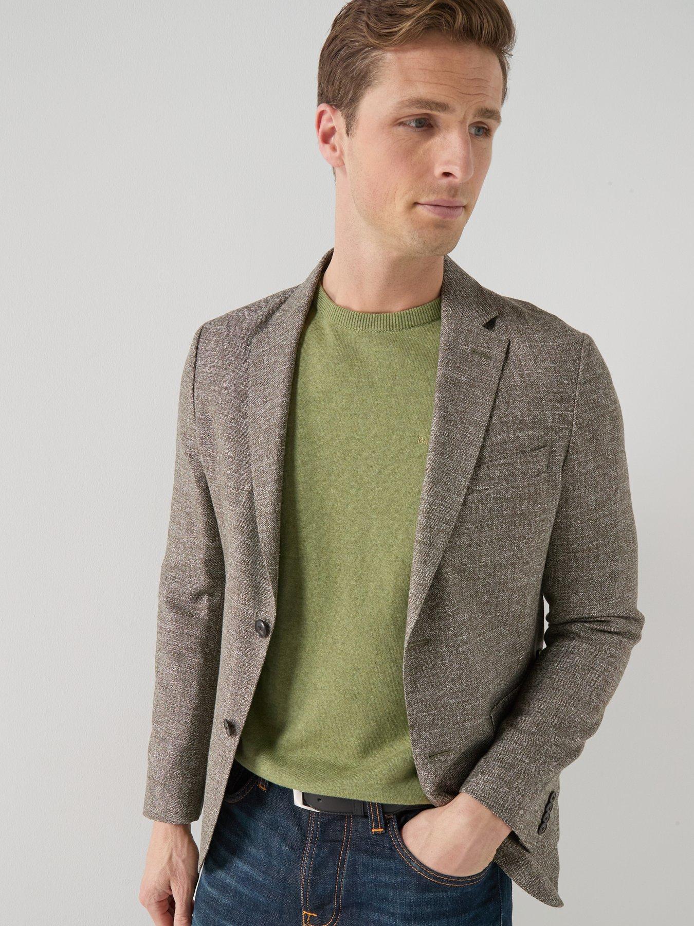  image of barbour-auckland-melange-blazer-olive