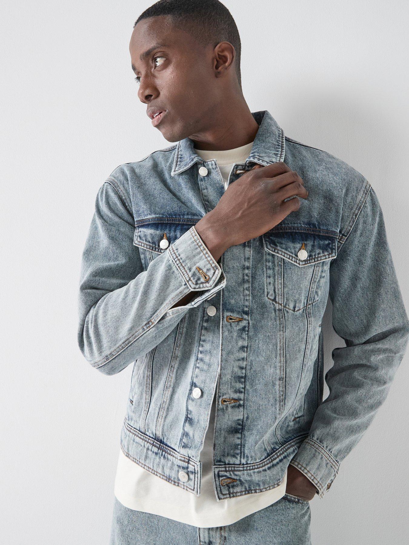 front image of les-deux-rally-ice-blue-denim-jacket-light-blue