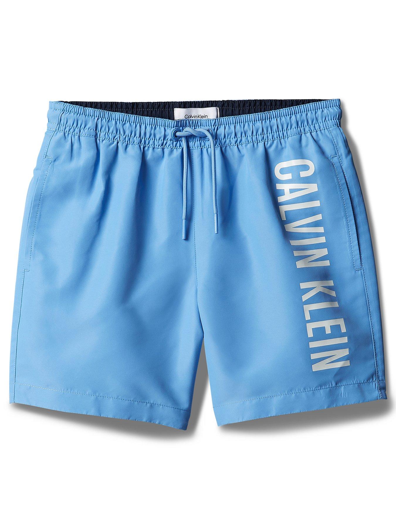 Calvin Klein Boys Medium Drawstring Swim Shorts - Blue