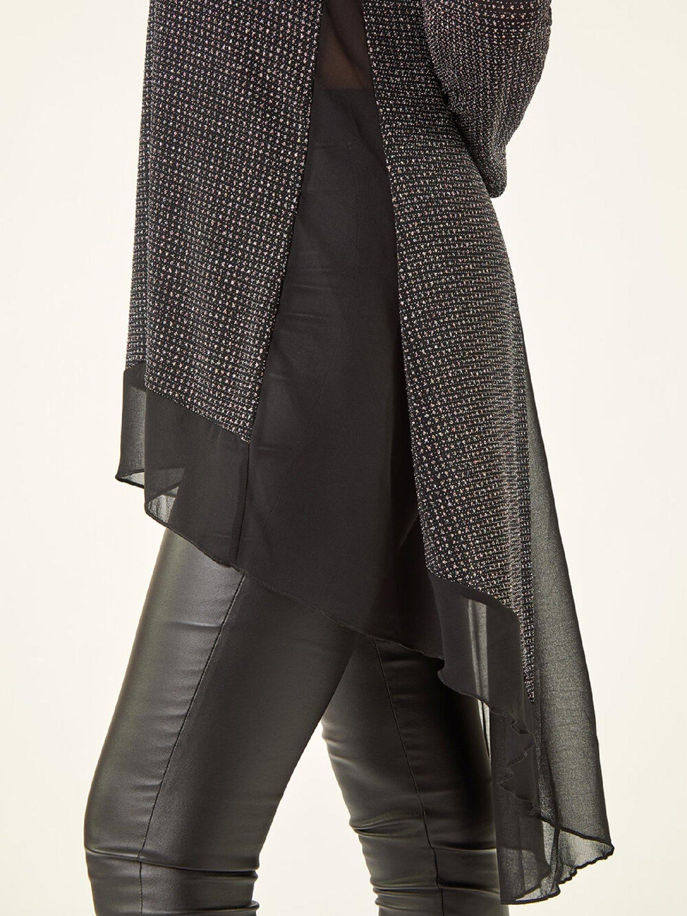  image of roman-shimmer-chiffon-hem-stretch-top