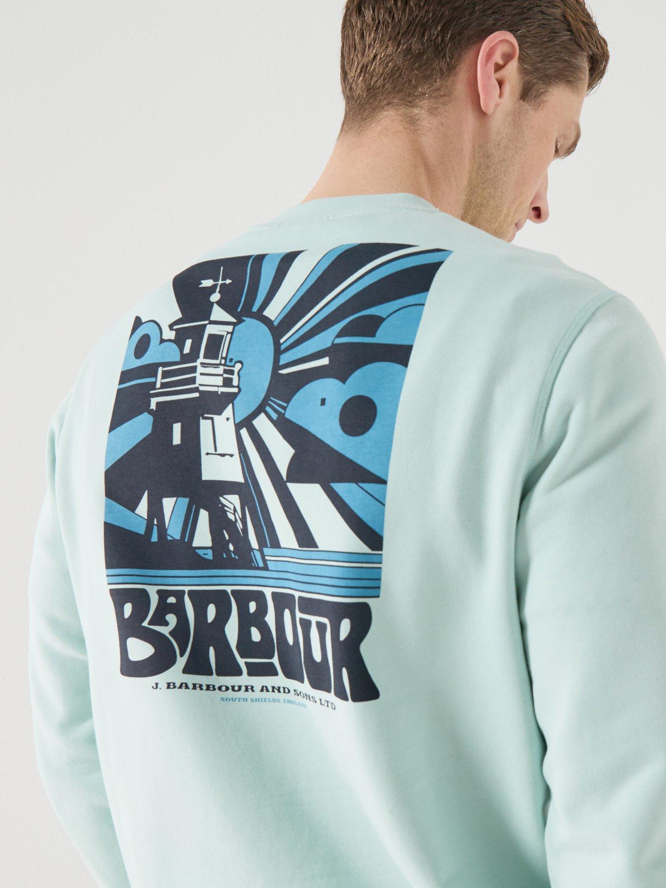 Image 4 of 6 of Barbour Livingstone Crew Neck Sweatshirt - Light Blue