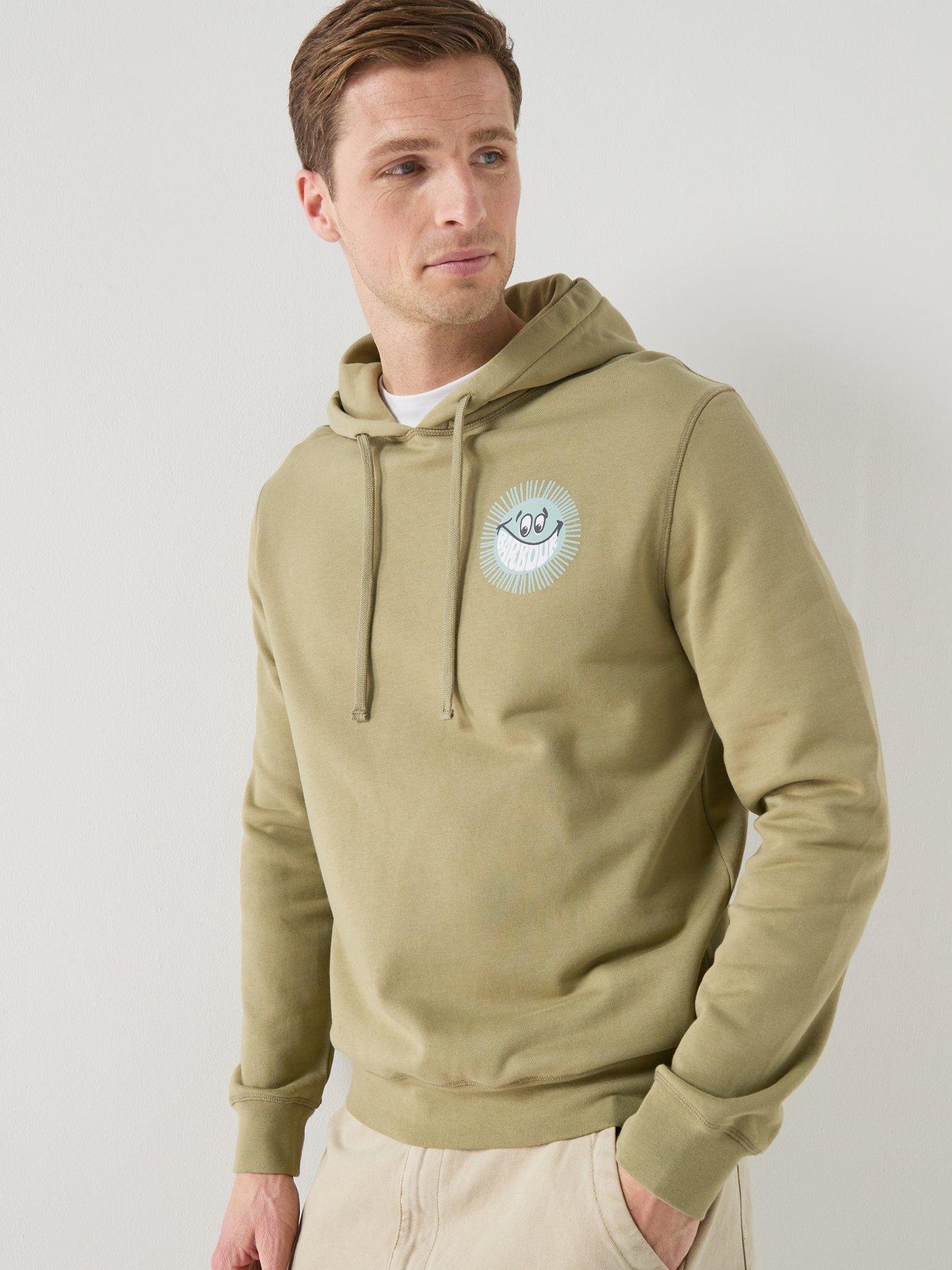  image of barbour-fields-relaxed-fit-hoodie-khaki