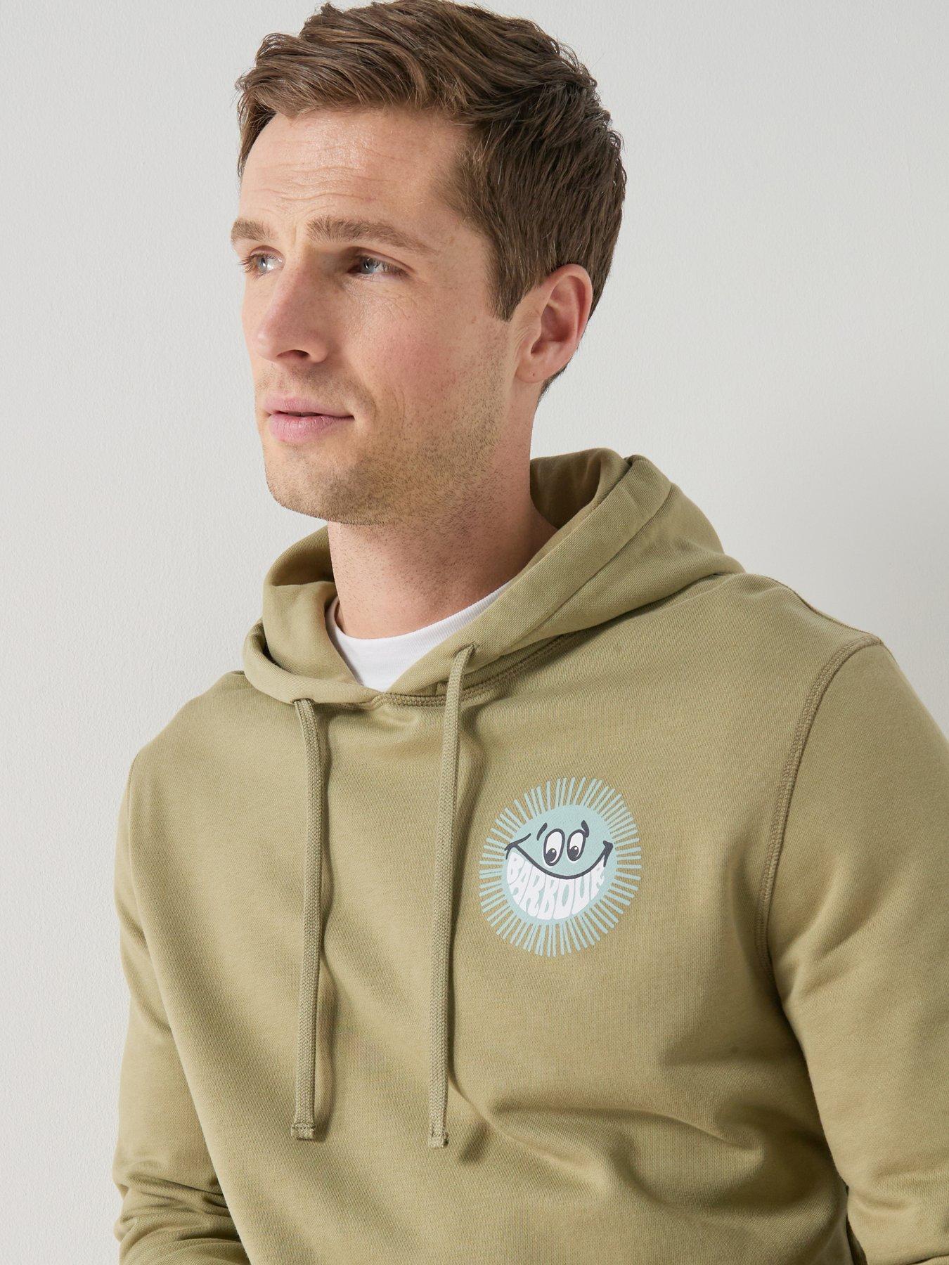  image of barbour-fields-relaxed-fit-hoodie-khaki