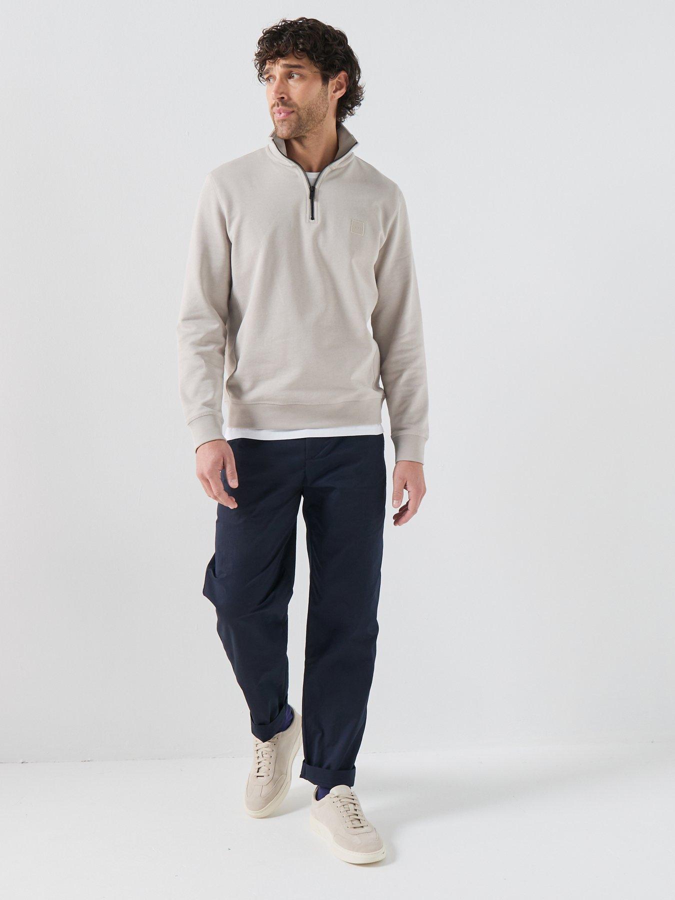  image of boss-boss-zetrust-14-zip-sweat-light-grey