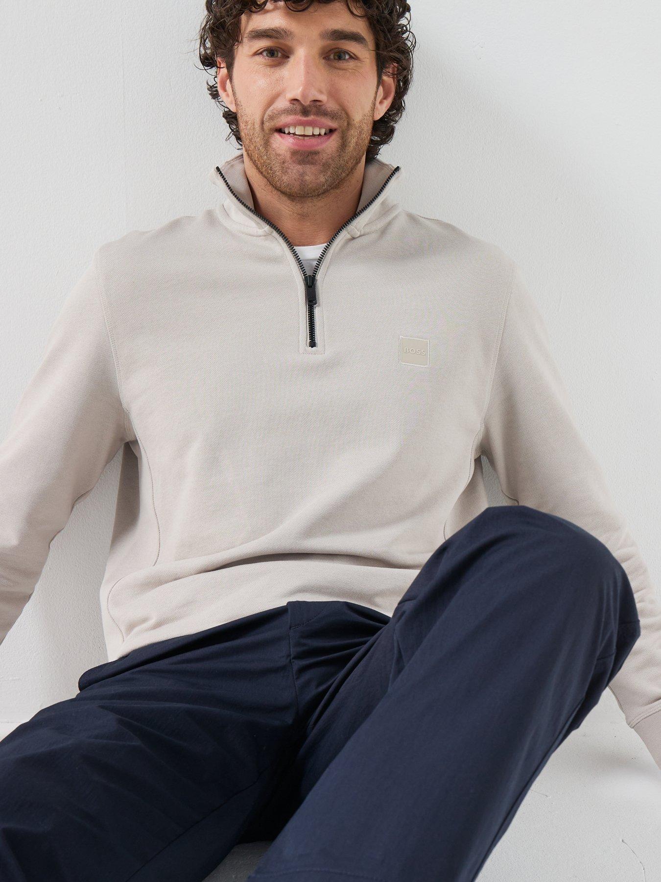  image of boss-boss-zetrust-14-zip-sweat-light-grey