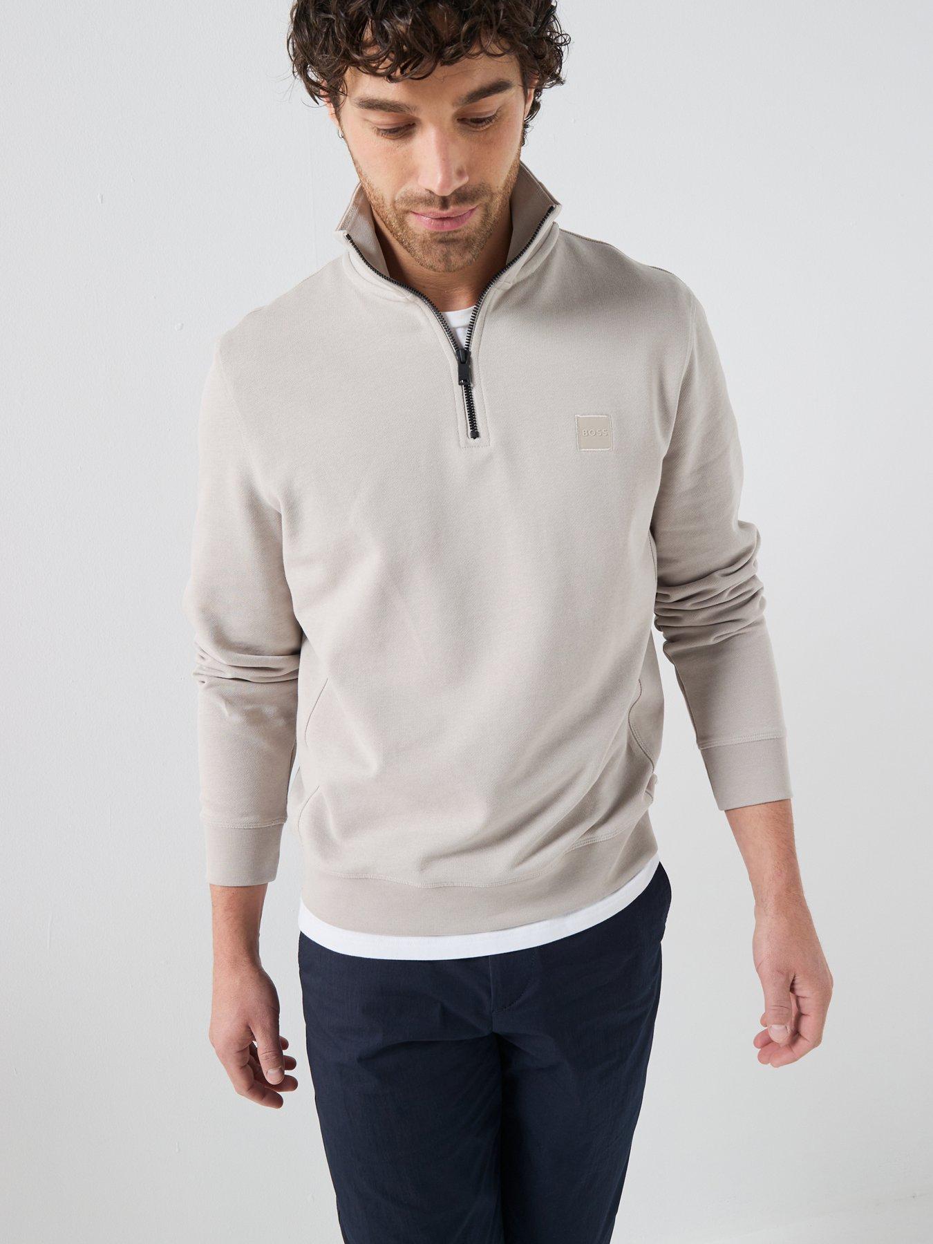 Image 5 of 6 of BOSS Zetrust 1/4 Zip Sweat - Light Grey