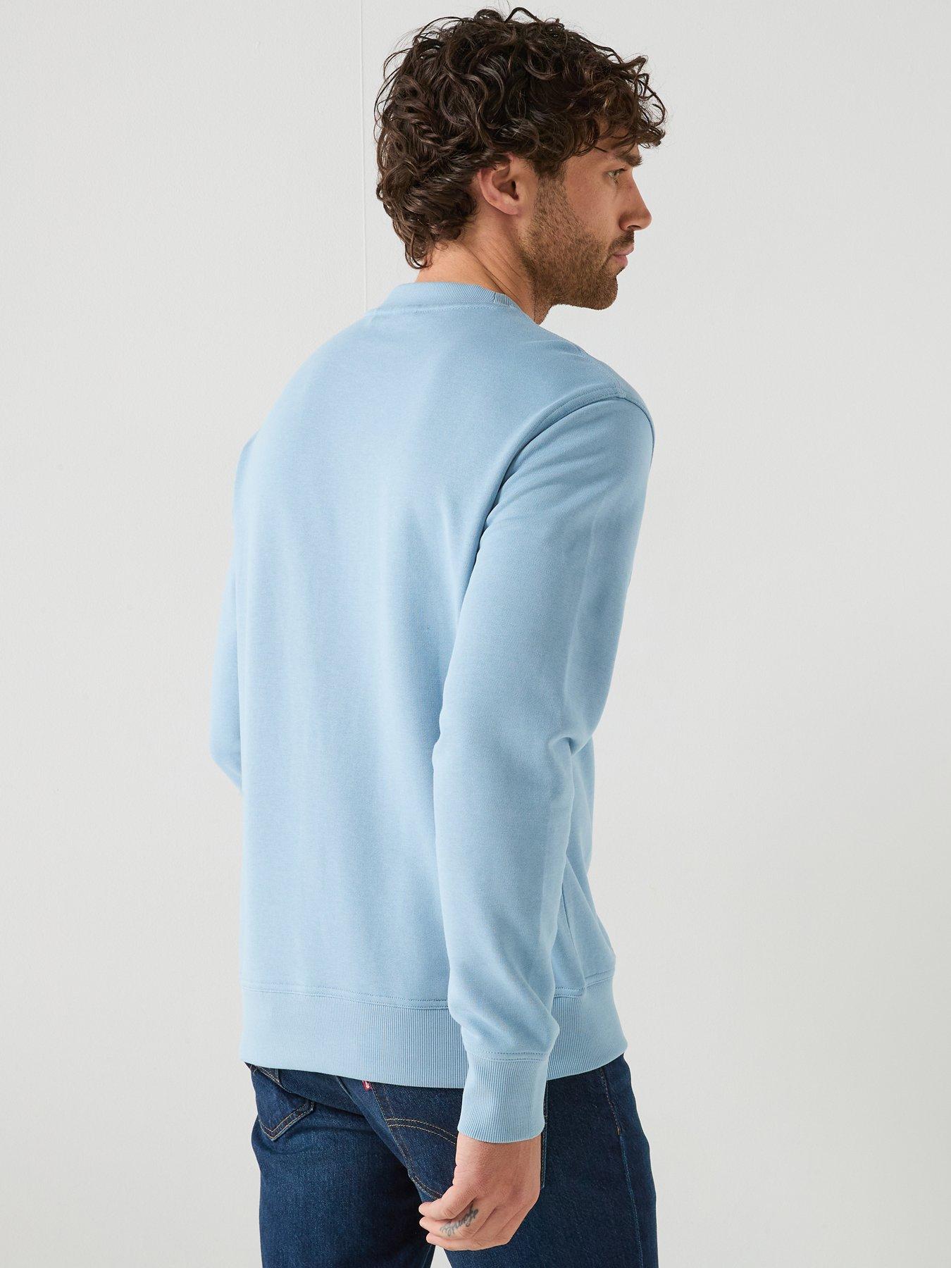  image of boss-webasic-logo-crew-sweatshirt-light-blue