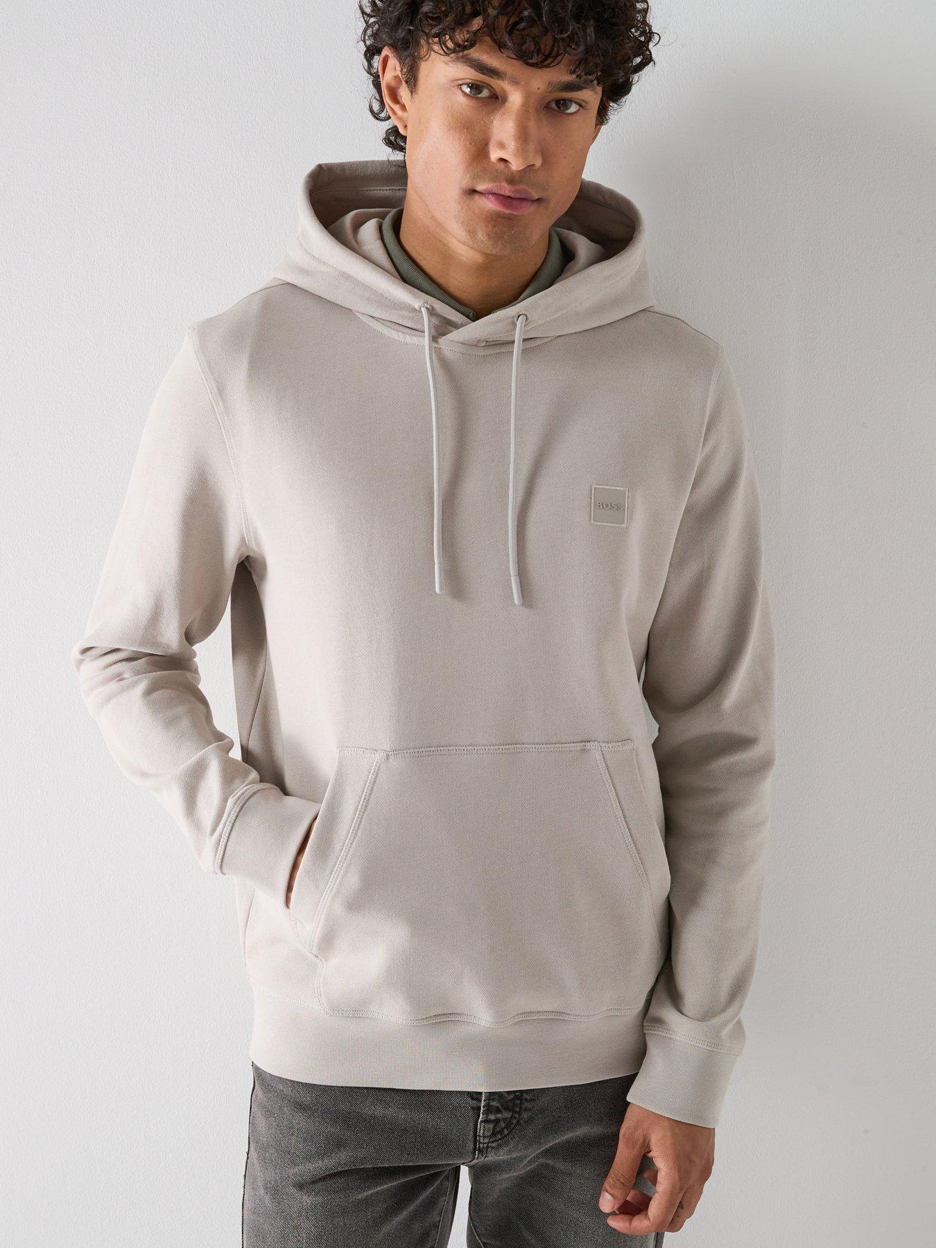 BOSS Wetalk Overhead Tonal Logo Hoodie - Light Grey