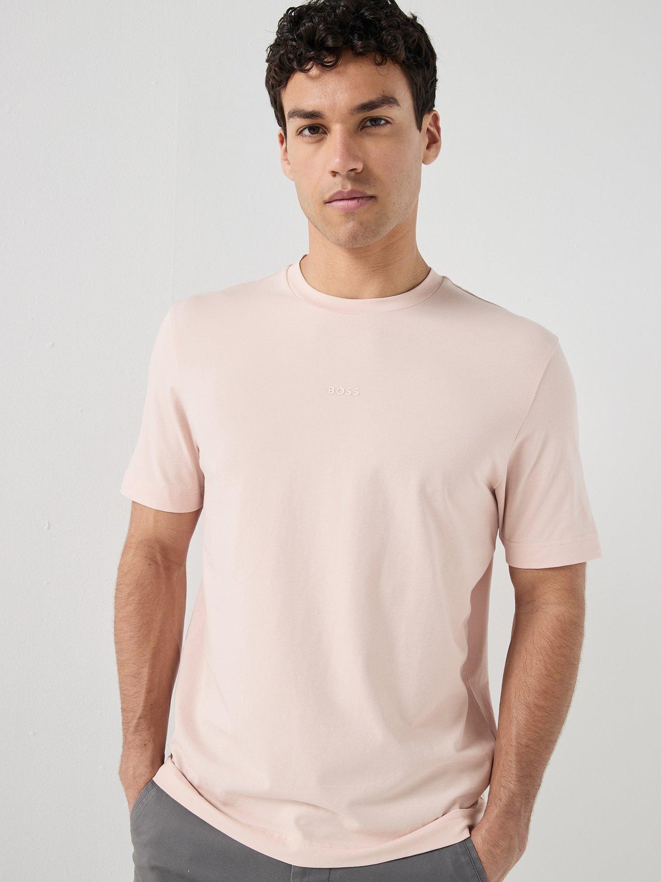  image of boss-tchup-centre-logo-t-shirt-light-pink