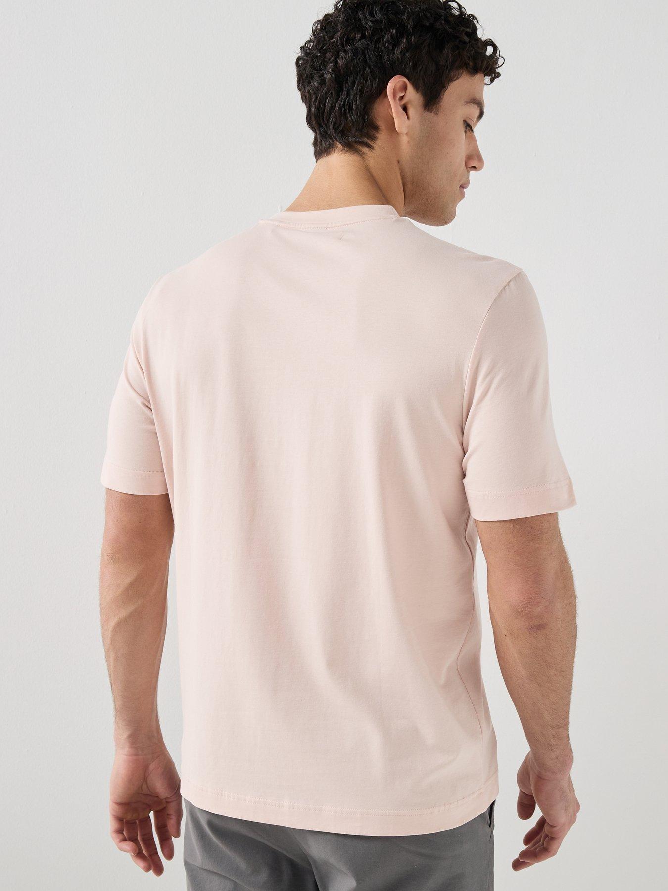 stillFront image of boss-tchup-centre-logo-t-shirt-light-pink