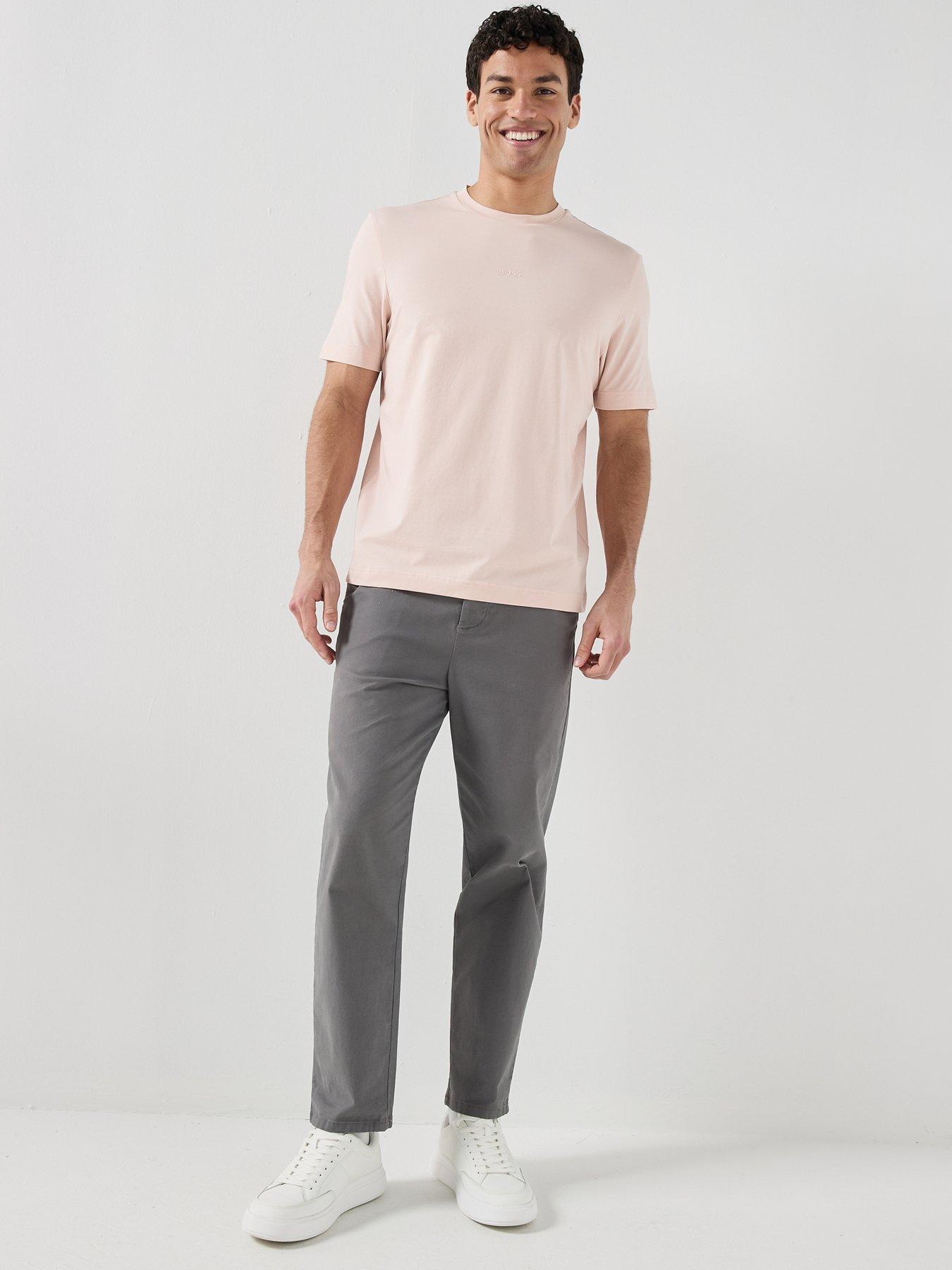  image of boss-tchup-centre-logo-t-shirt-light-pink