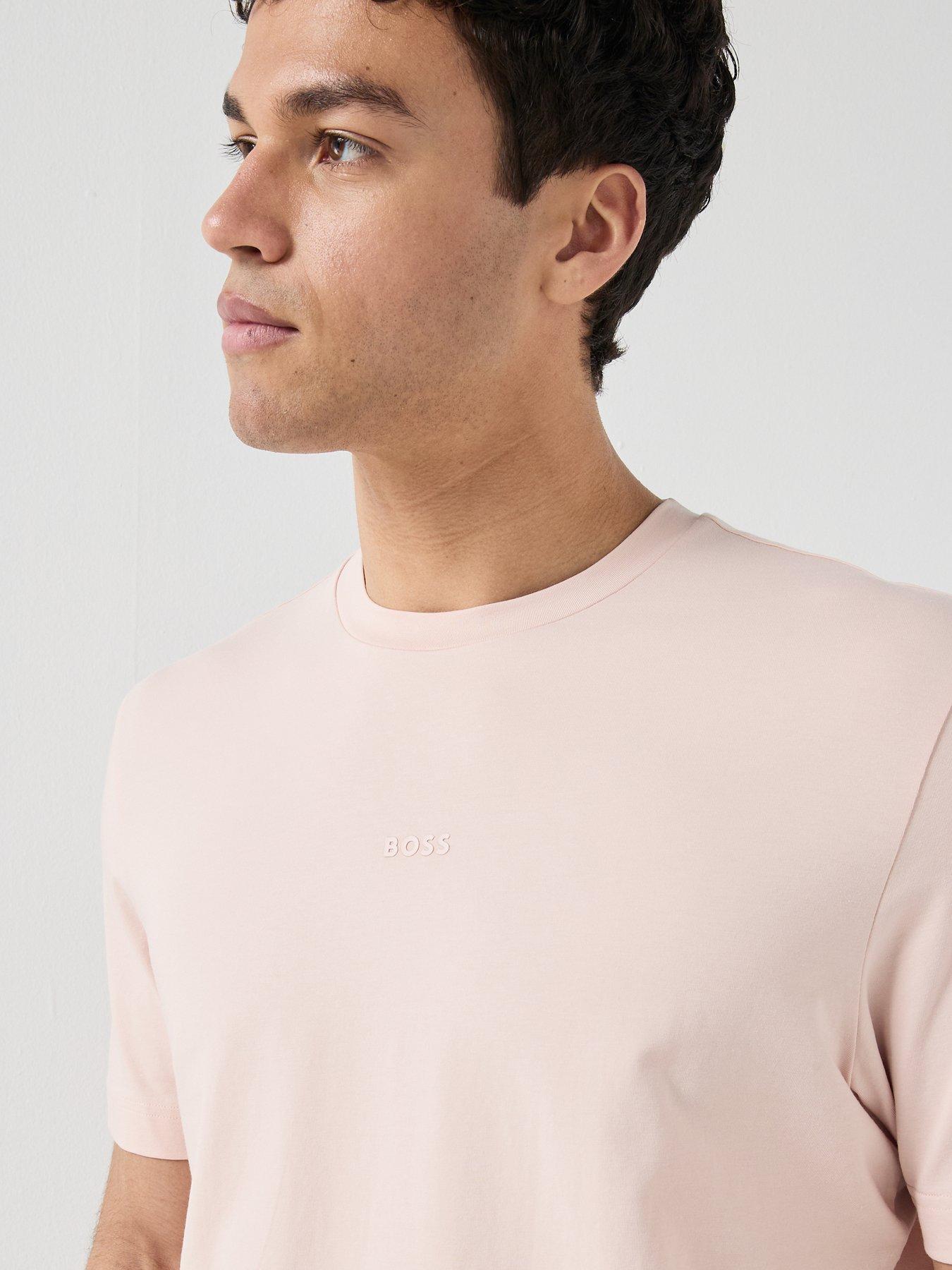  image of boss-tchup-centre-logo-t-shirt-light-pink
