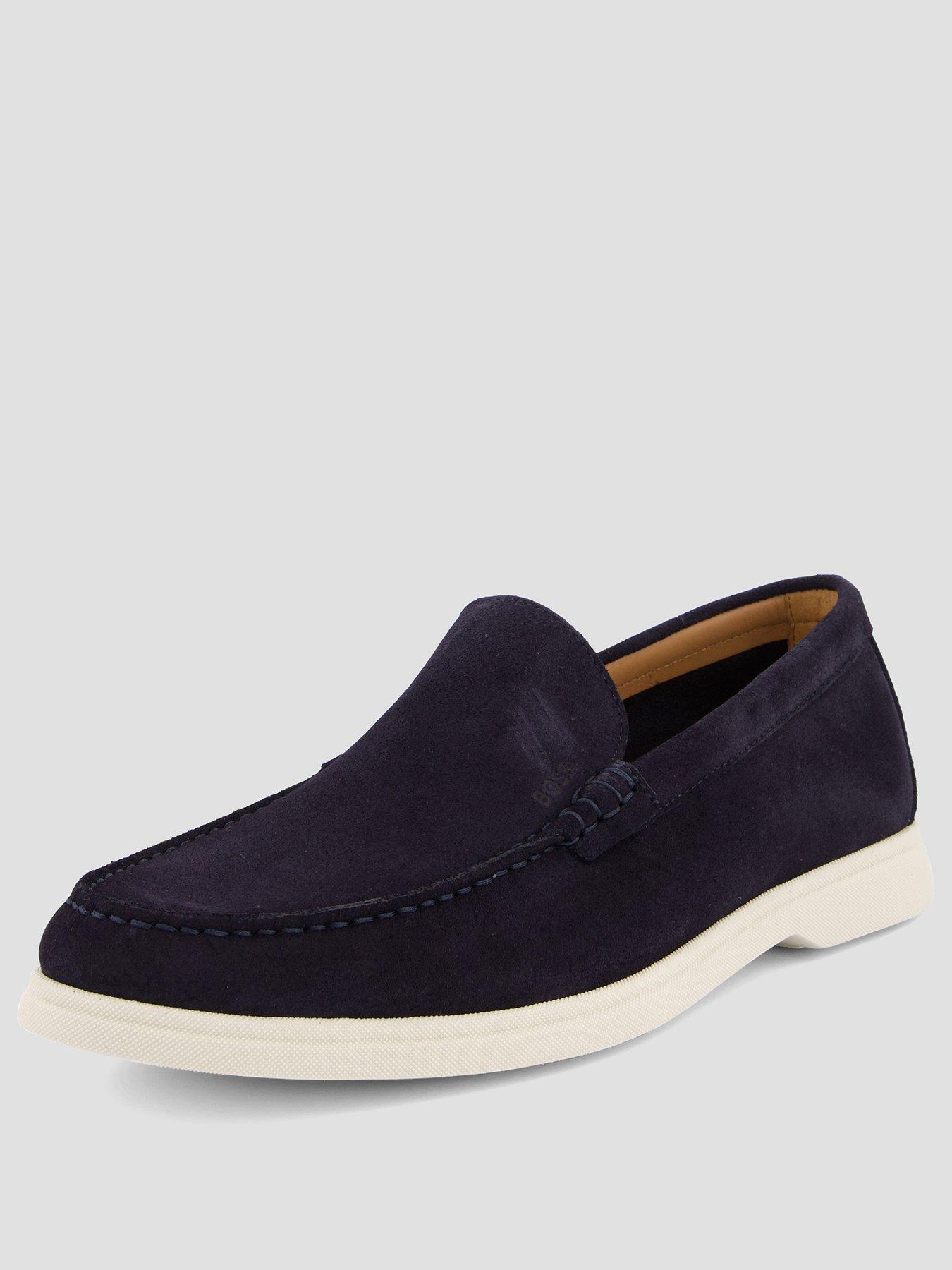 Image 2 of 7 of BOSS Sienne Suede Casual Loafers - Navy