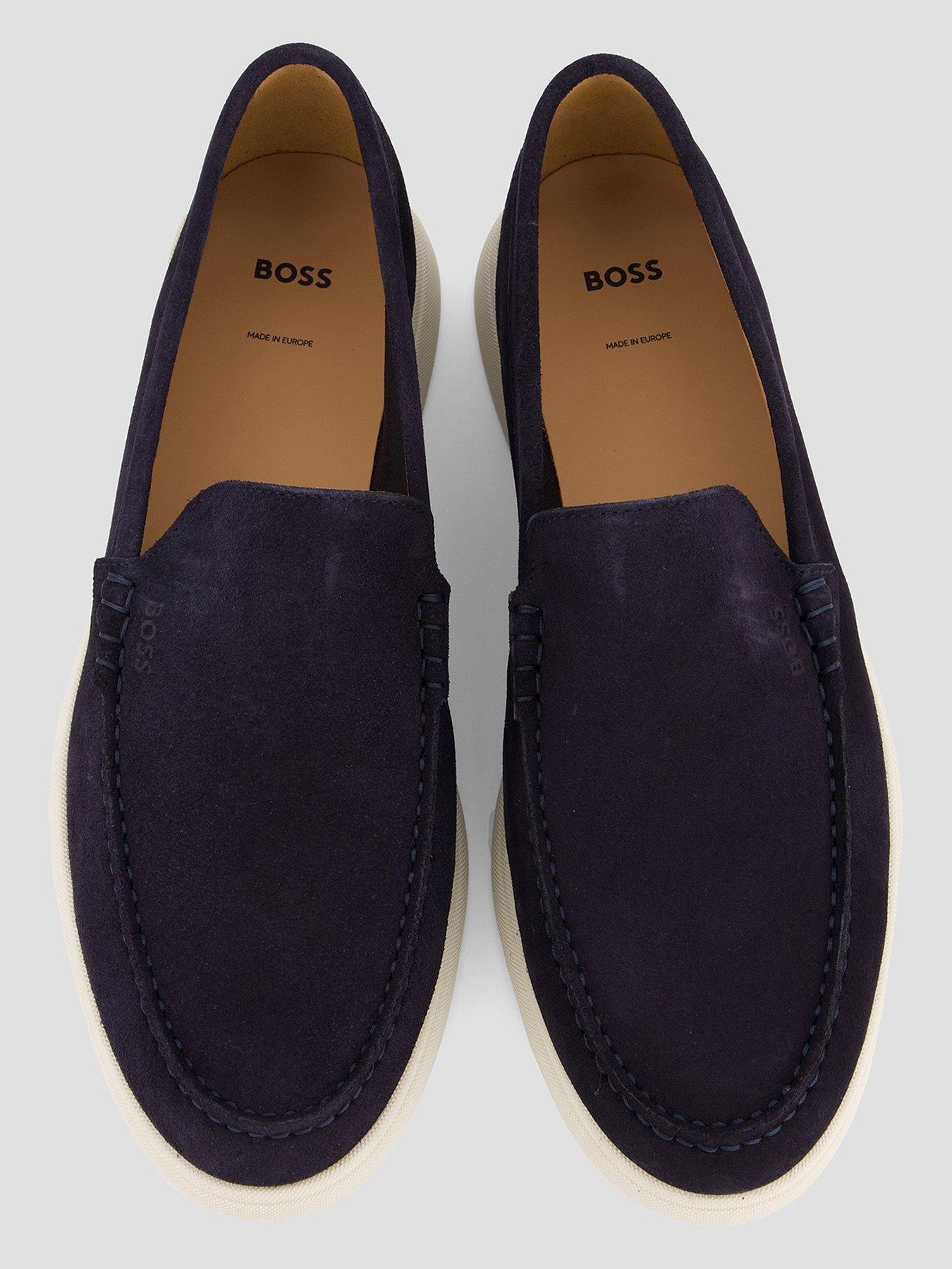 Image 3 of 7 of BOSS Sienne Suede Casual Loafers - Navy