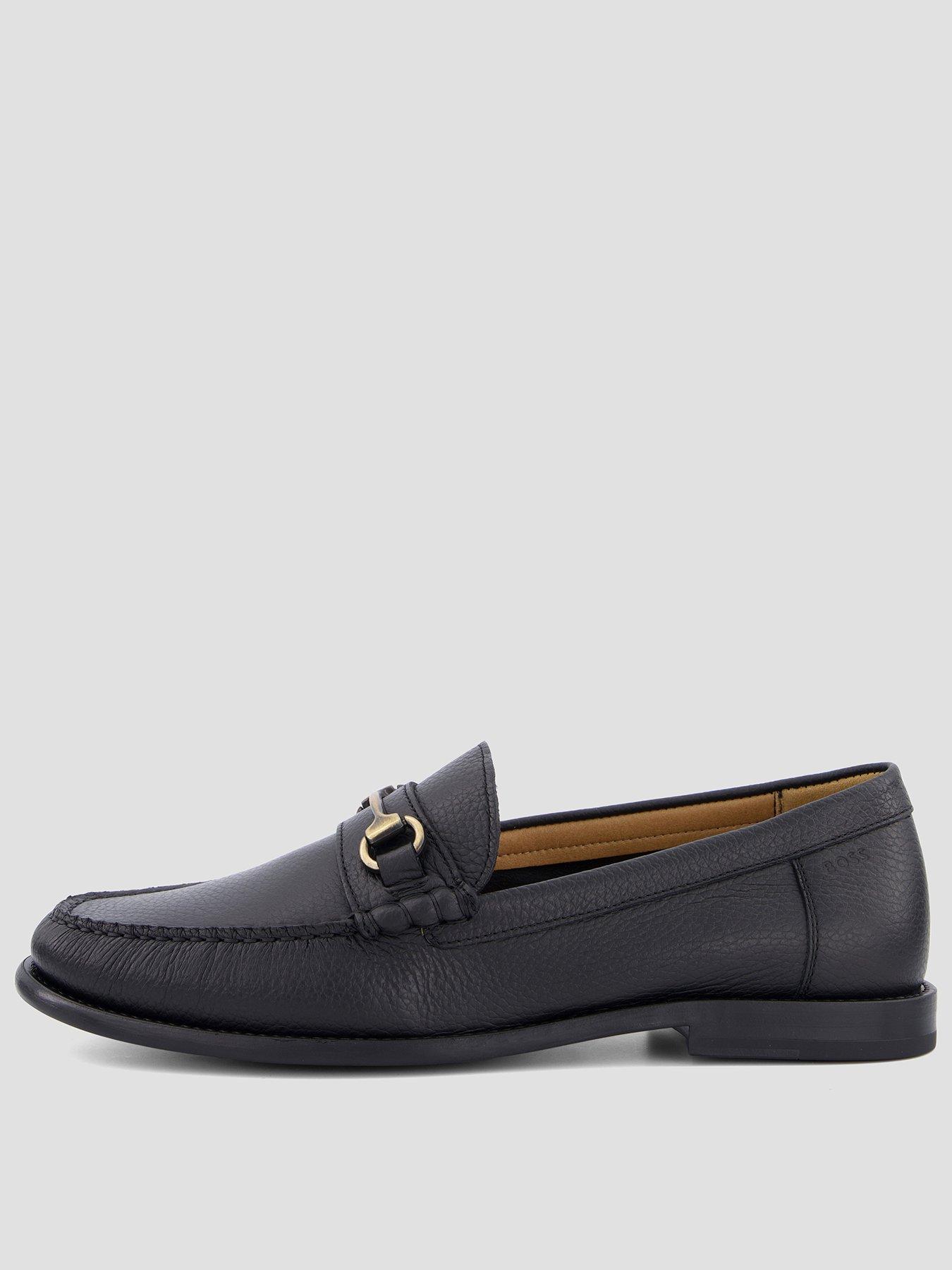 BOSS Tevan Mocc Snaffle Bar Leather Loafers - Black