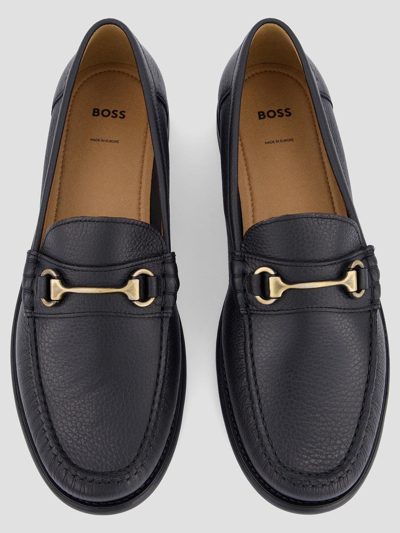 Image 3 of 7 of BOSS Tevan Mocc Snaffle Bar Leather Loafers - Black