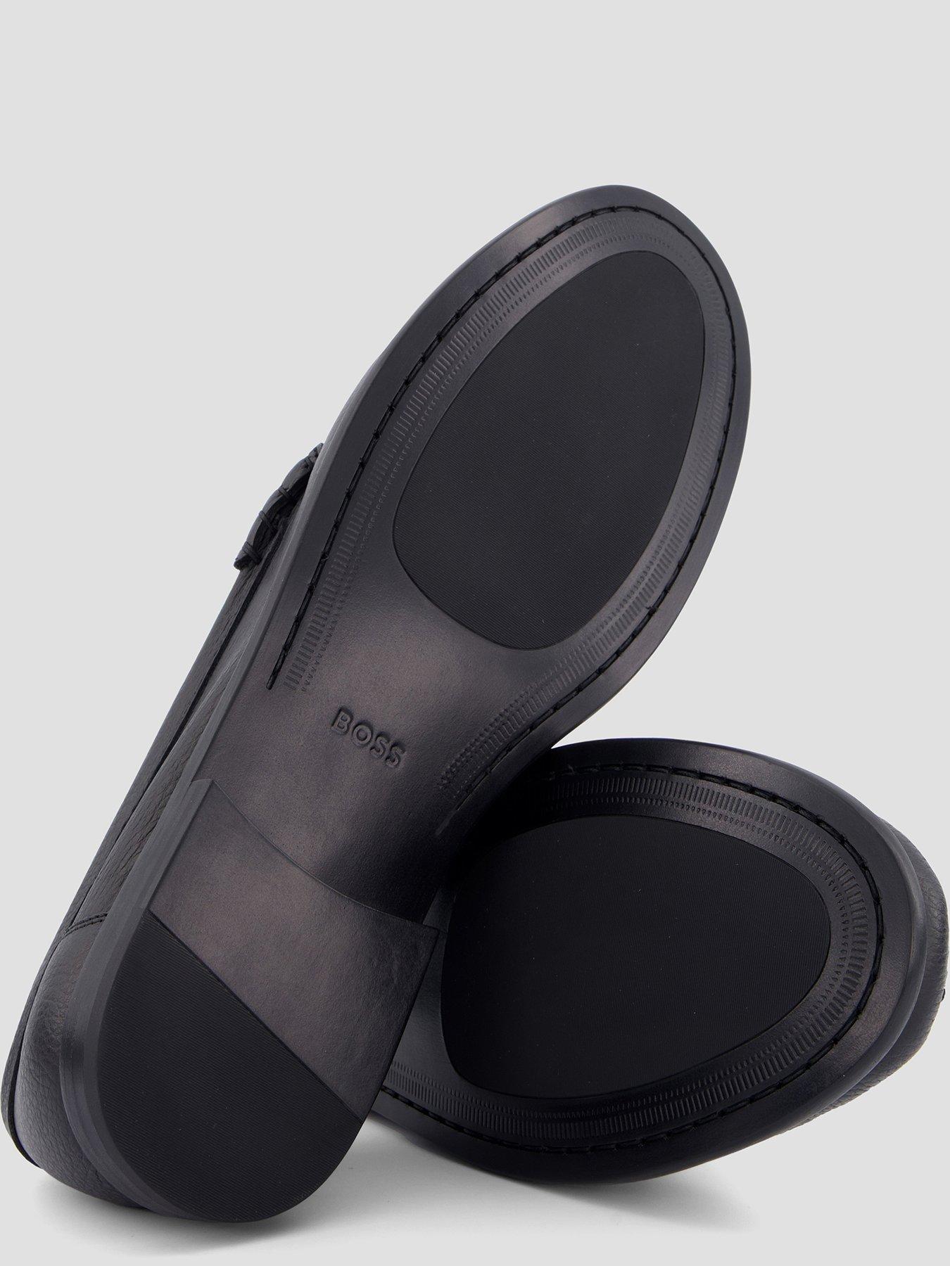 Image 4 of 7 of BOSS Tevan Mocc Snaffle Bar Leather Loafers - Black