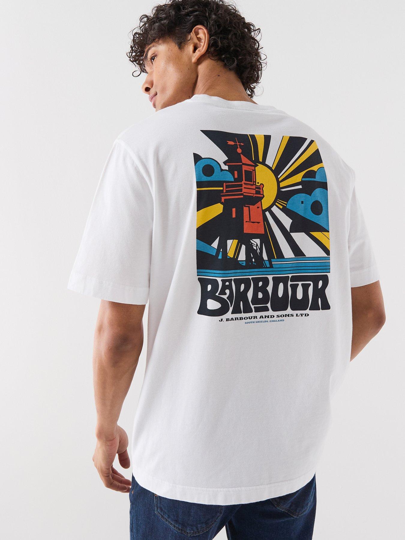 Barbour Frome Back Graphic Relaxed Fit T-Shirt - White