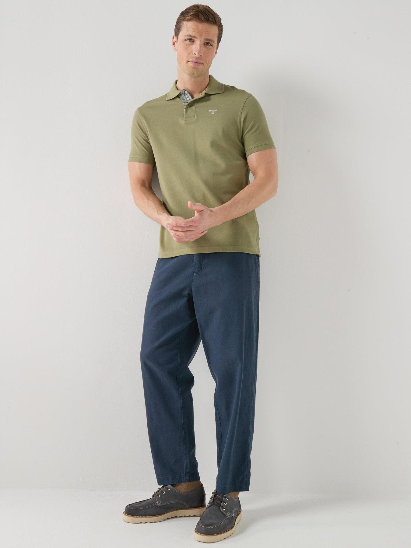 Image 3 of 4 of Barbour Tartan Pique Tailored Fit Polo Shirt - Green