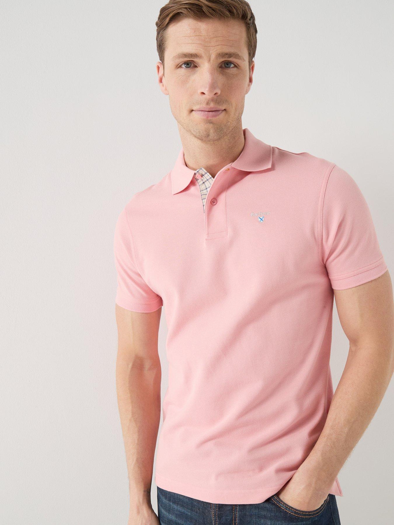 Barbour Tartan Pique Tailored Fit Polo Shirt - Pink