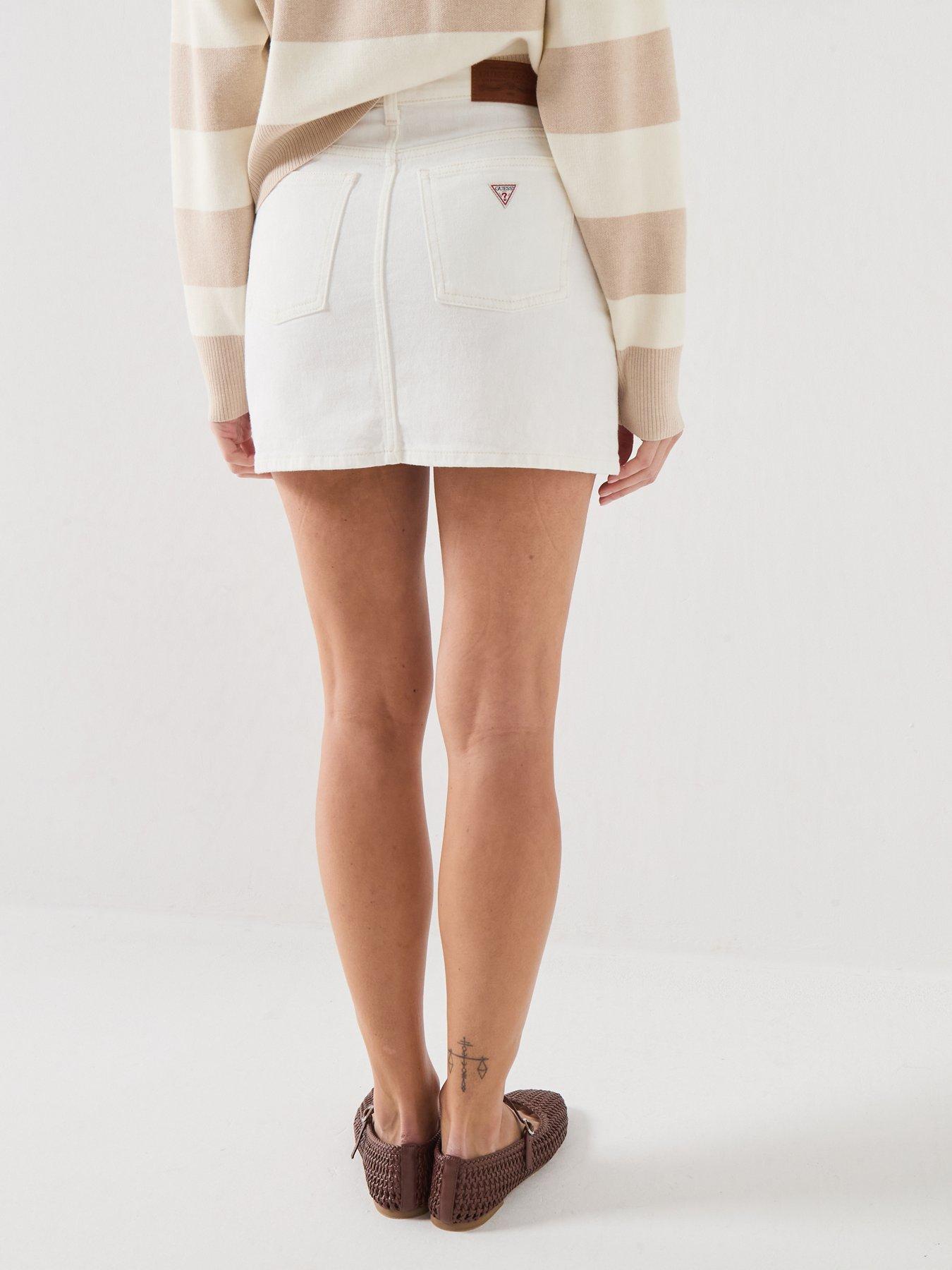 Image 2 of 6 of Guess Classic Mini Skirt - White