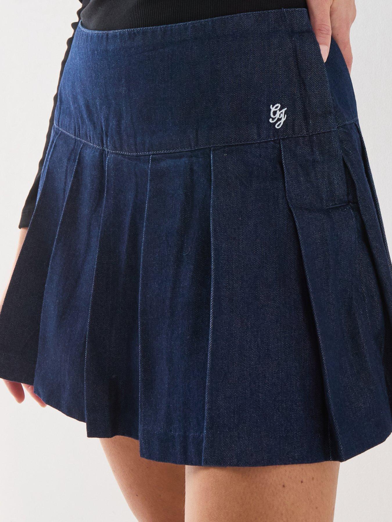 Image 4 of 6 of Guess Denim Pleated Skirt