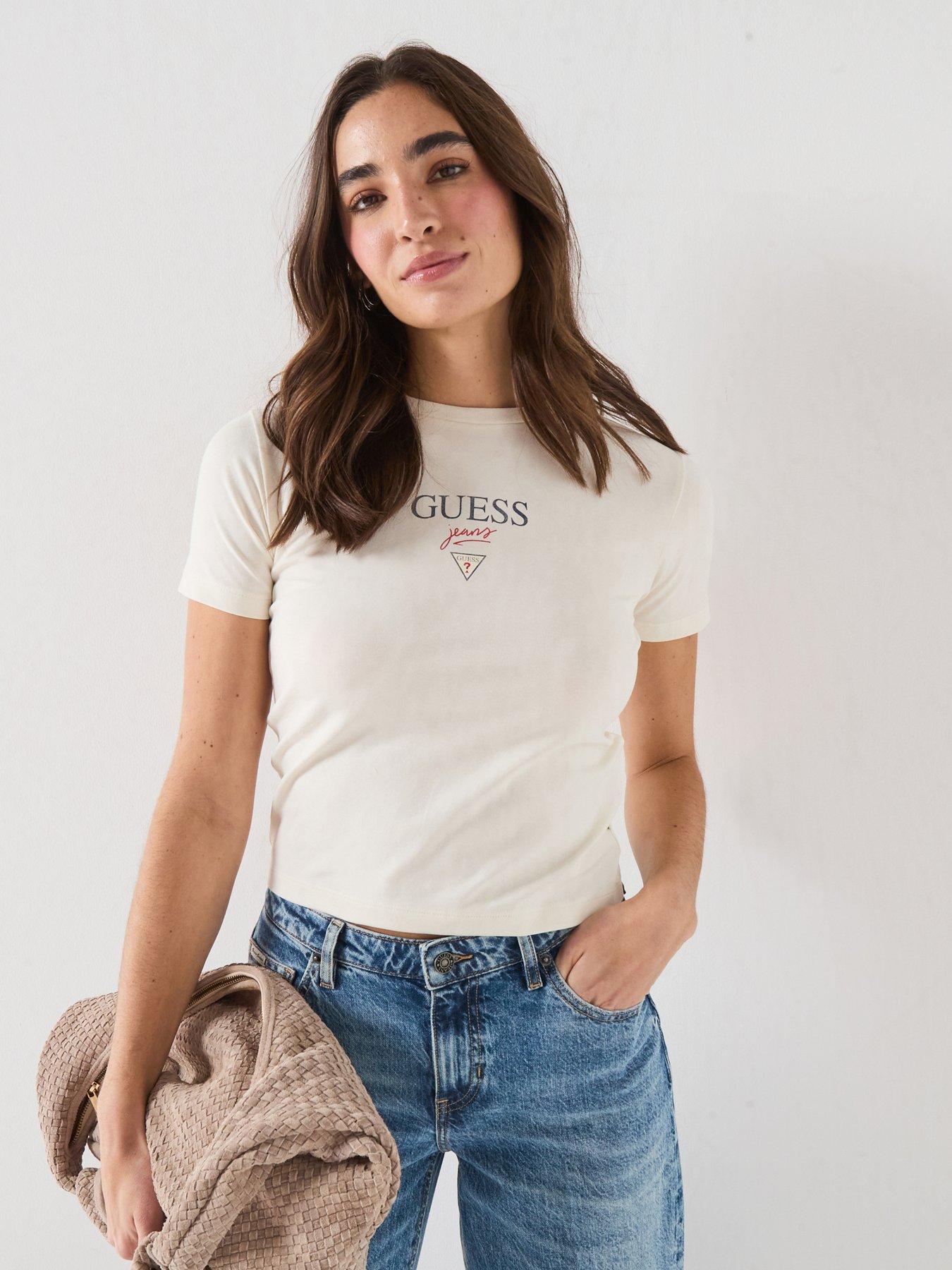 Guess Short Sleeve Baby Baker Tee - Cream