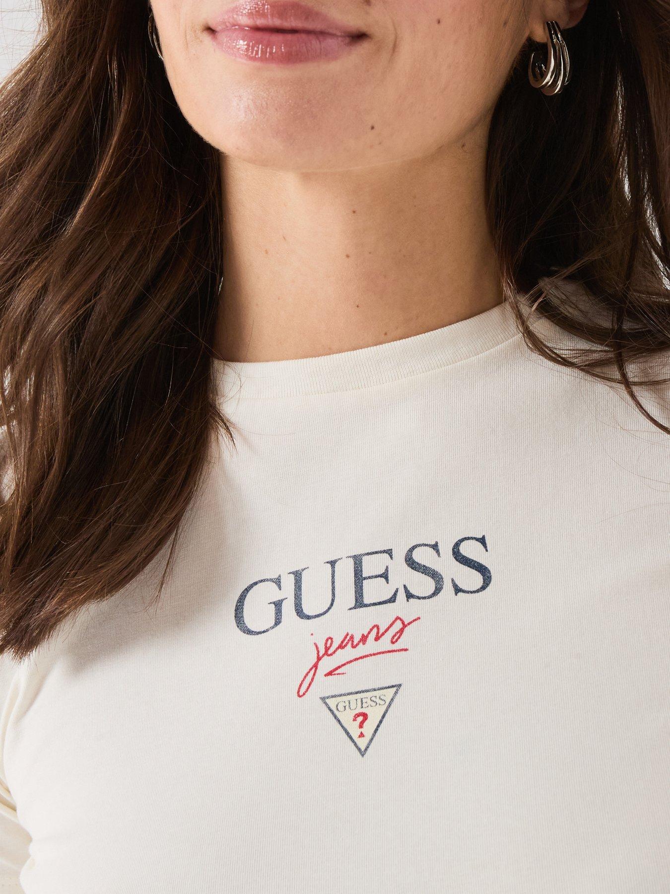 Image 4 of 6 of Guess Short Sleeve Baby Baker Tee - Cream