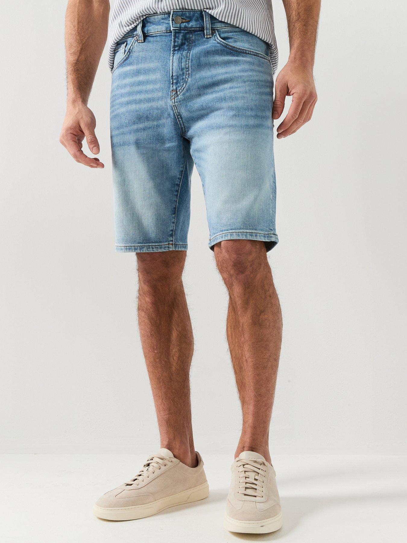 BOSS ReMaine Bo Regular Fit Denim Shorts - Light Wash