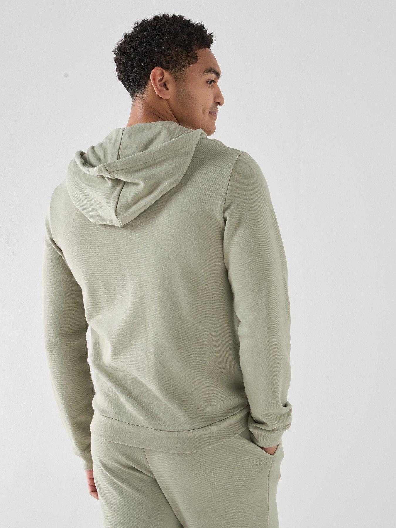 Image 2 of 4 of Emporio Armani Bodywear Terry Modal Zip Through Loungewear Hoodie - Light Green