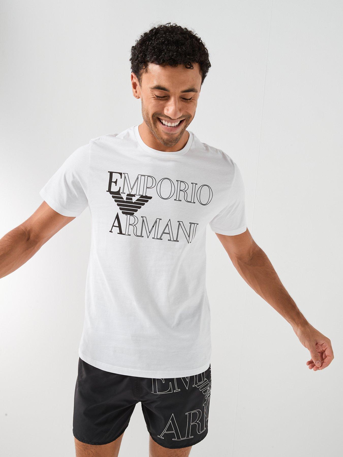 Image 5 of 6 of Emporio Armani Bodywear Bold Logo Crew Neck T-Shirt - White