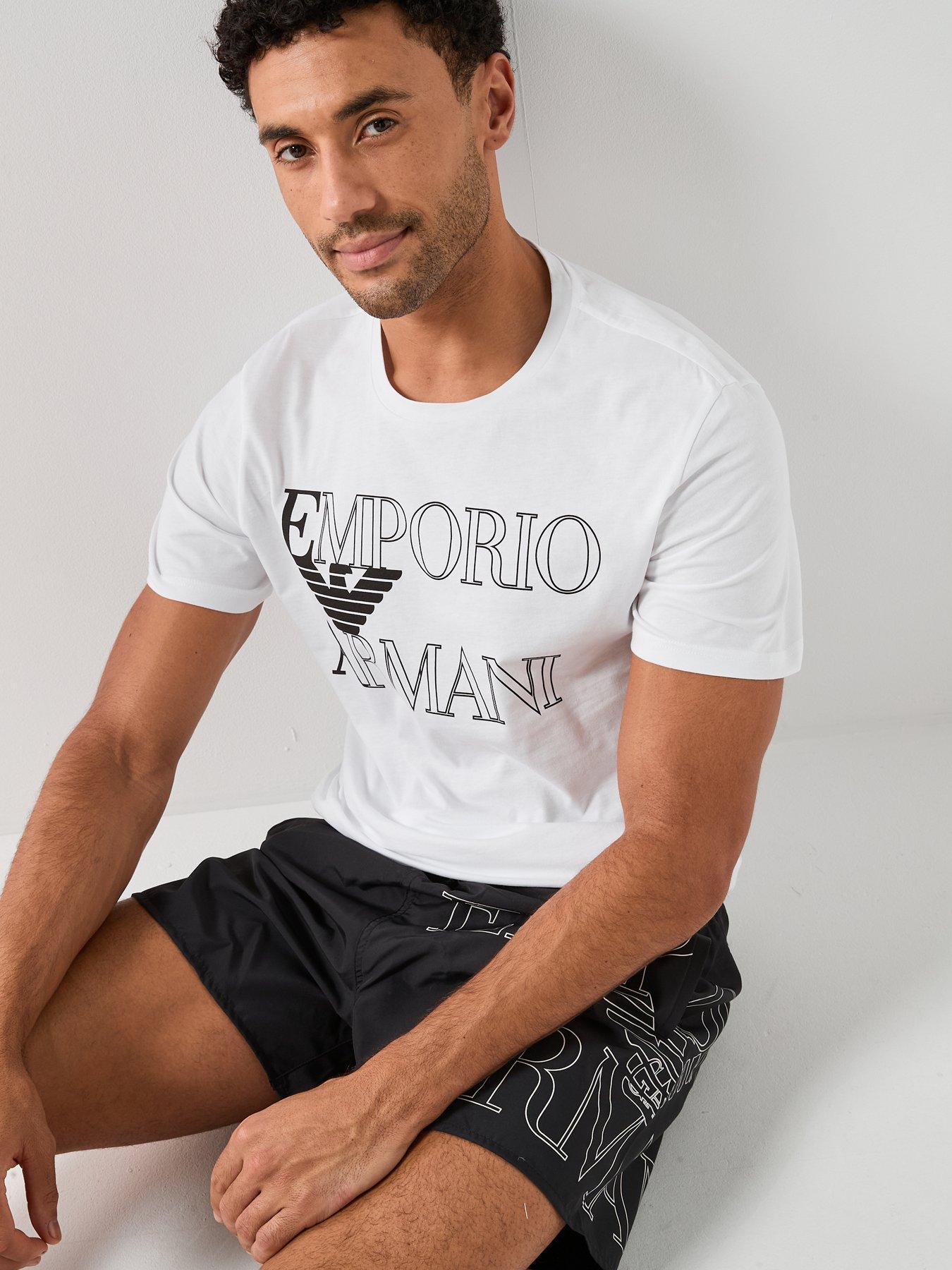 Image 6 of 6 of Emporio Armani Bodywear Bold Logo Crew Neck T-Shirt - White