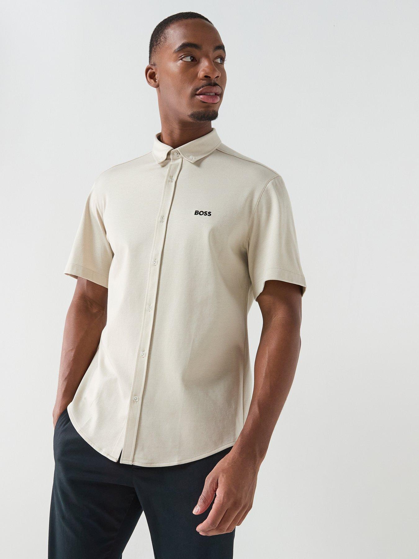 BOSS St_Motion S Relaxed Fit Shirts - Light Beige