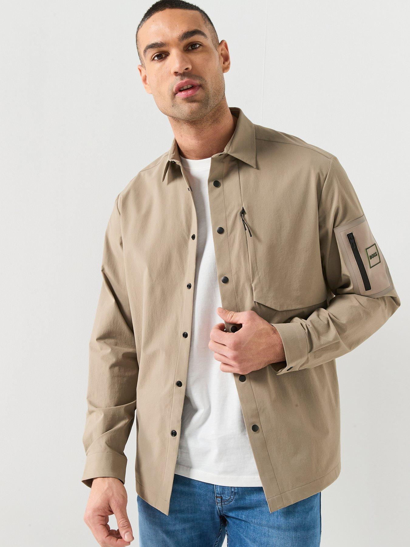 BOSS Relaxed Fit Overshirt - Khaki