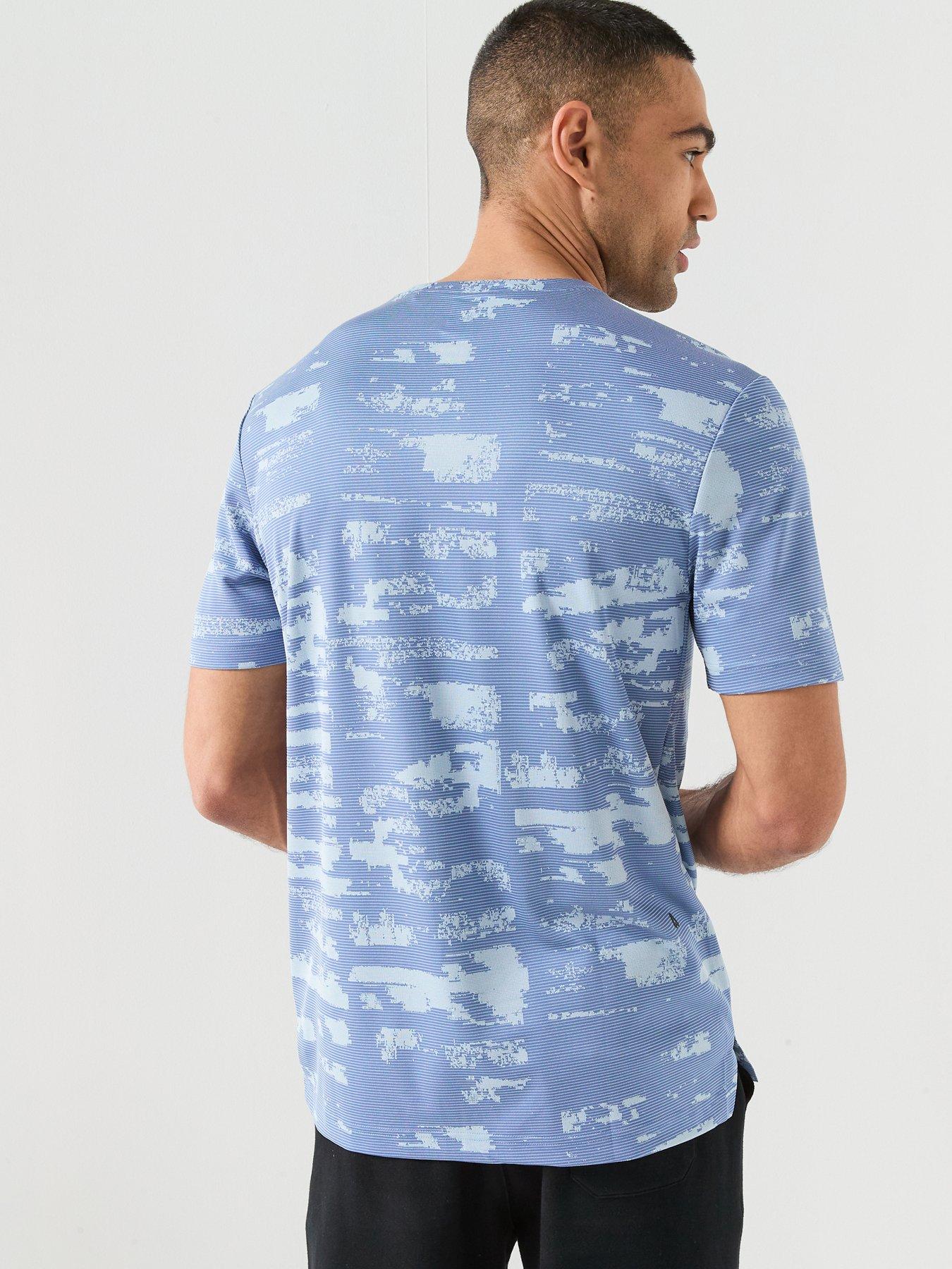Image 2 of 5 of BOSS Repeat Print Slim Fit T-Shirt - Light Blue