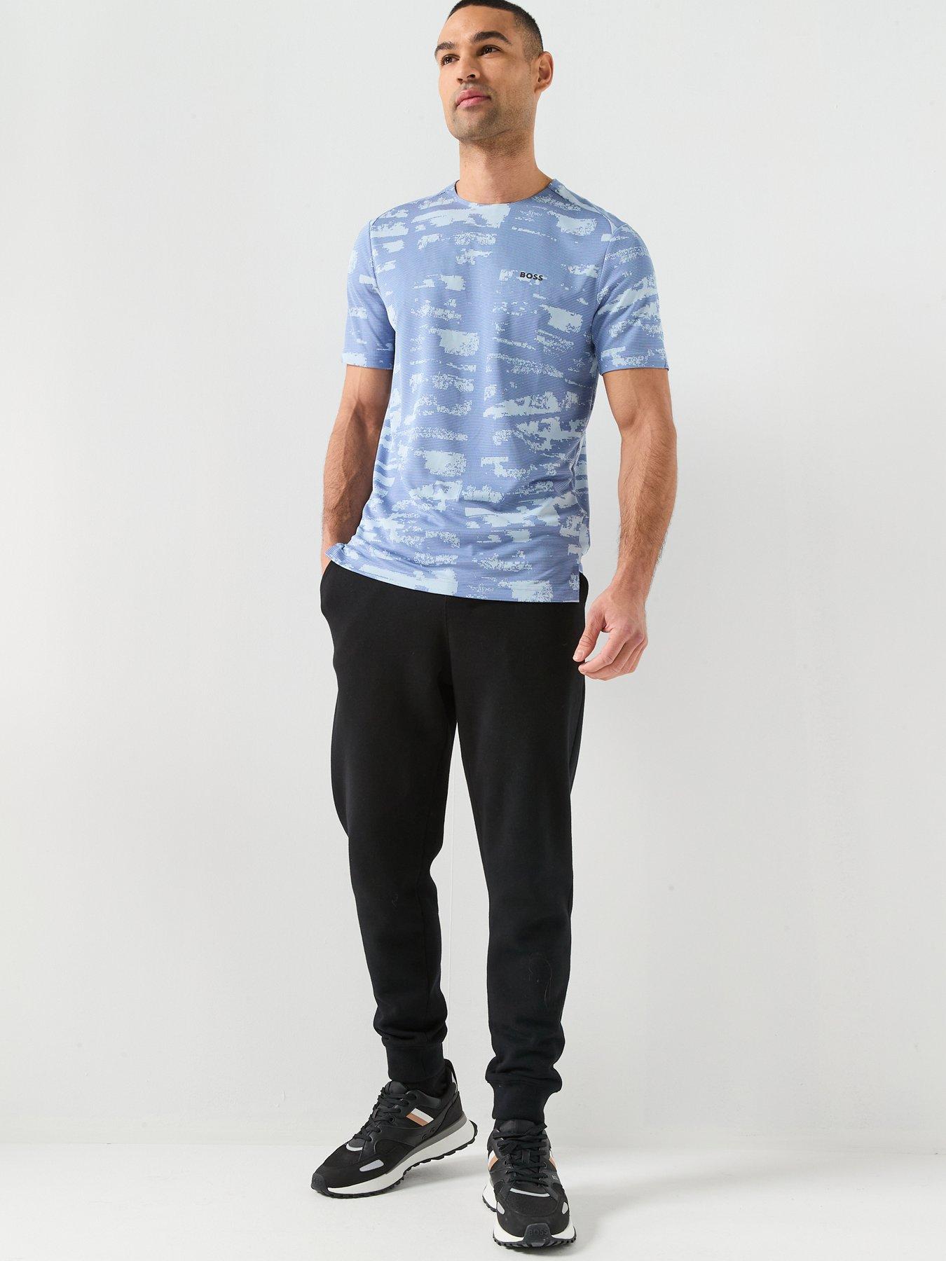 Image 3 of 5 of BOSS Repeat Print Slim Fit T-Shirt - Light Blue
