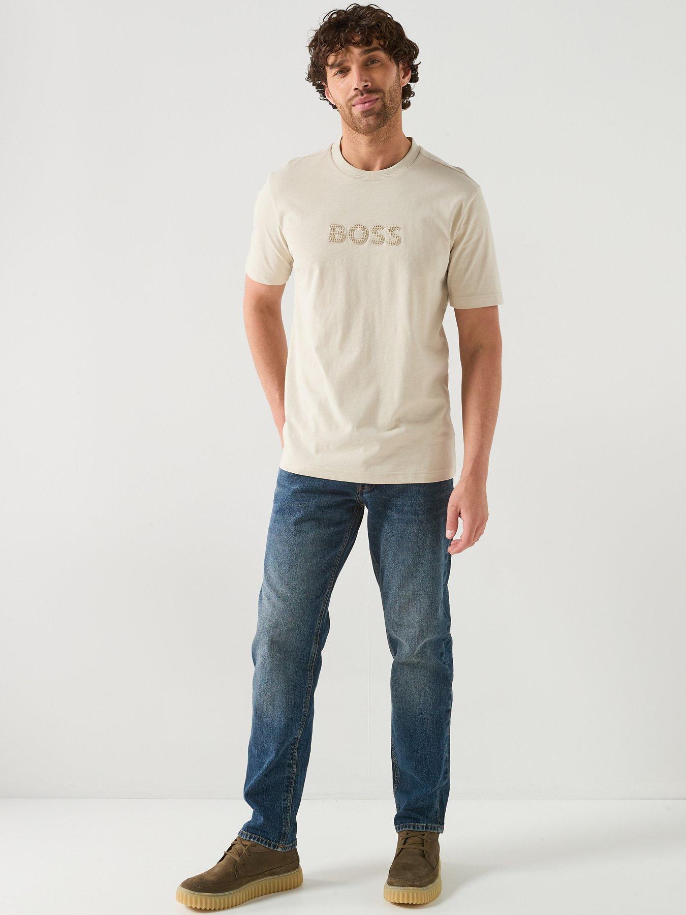 Image 3 of 5 of BOSS Rubber Logo T-Shirt - Light Beige