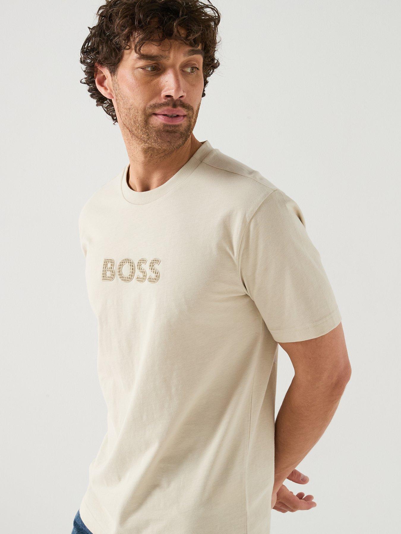 Image 5 of 5 of BOSS Rubber Logo T-Shirt - Light Beige