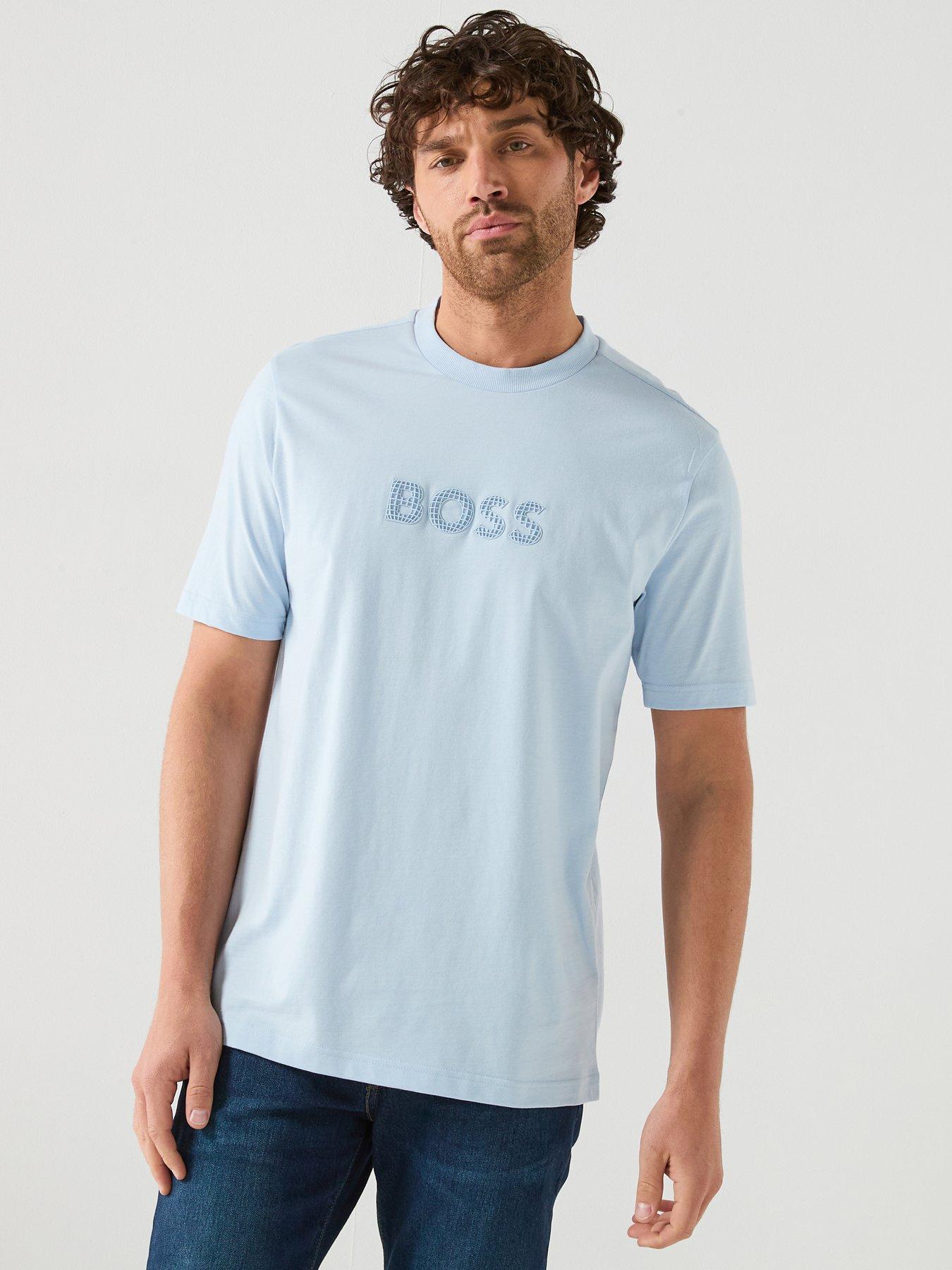Image 1 of 6 of BOSS Rubber Logo T-Shirt - Light Blue