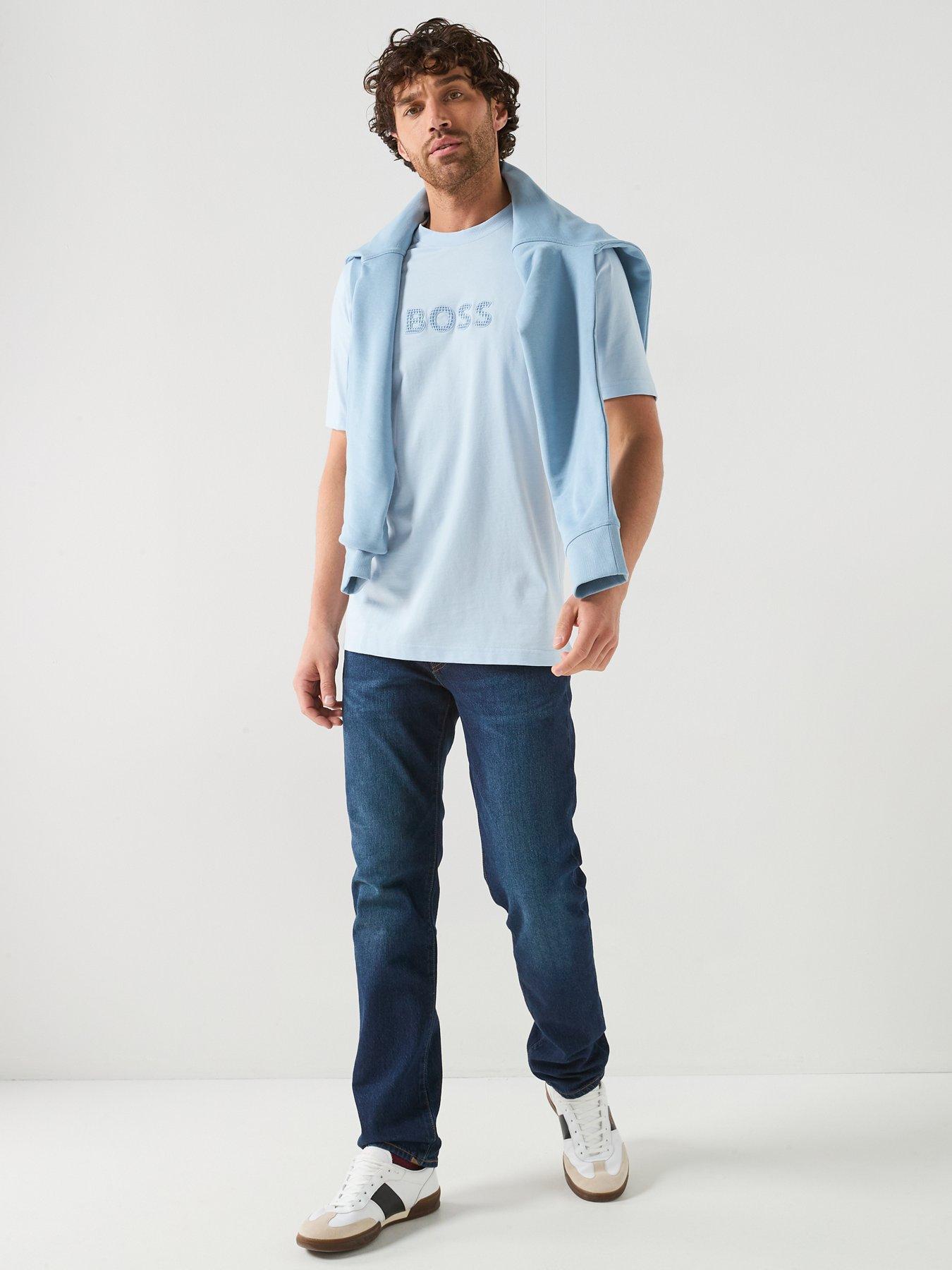 Image 3 of 6 of BOSS Rubber Logo T-Shirt - Light Blue