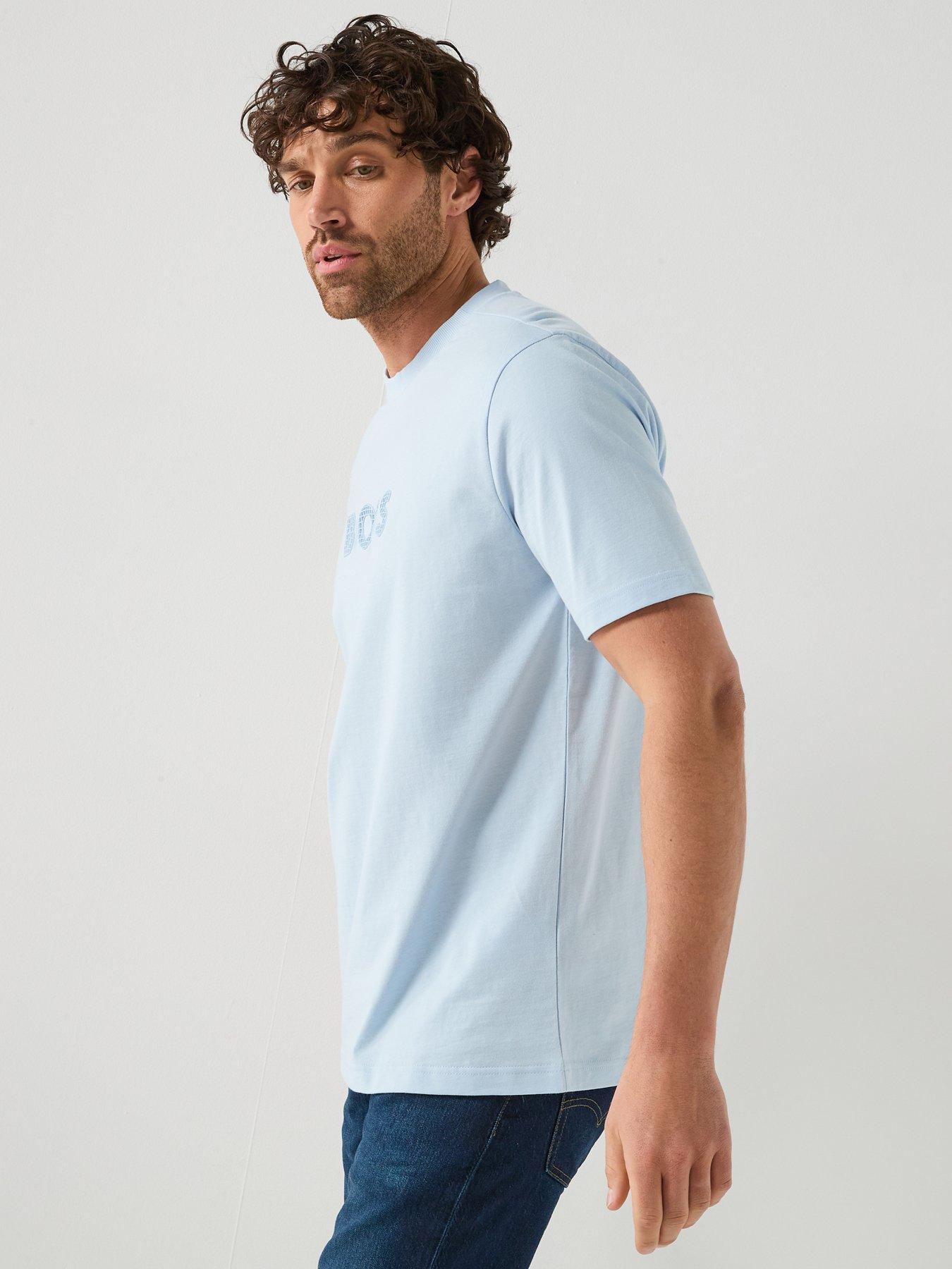 Image 6 of 6 of BOSS Rubber Logo T-Shirt - Light Blue