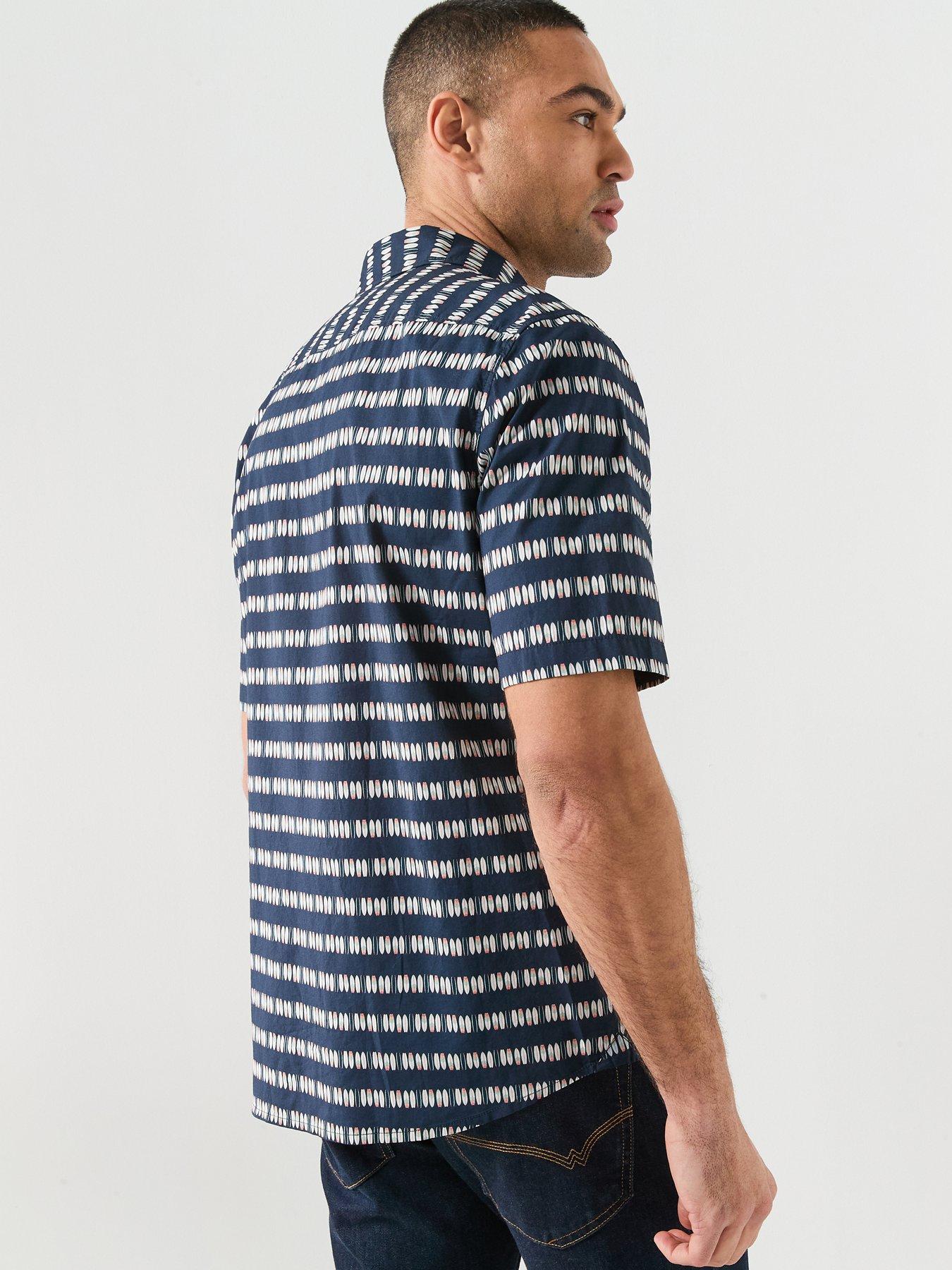 Image 2 of 6 of BOSS Short Sleeve Pattern Shirt - Navy