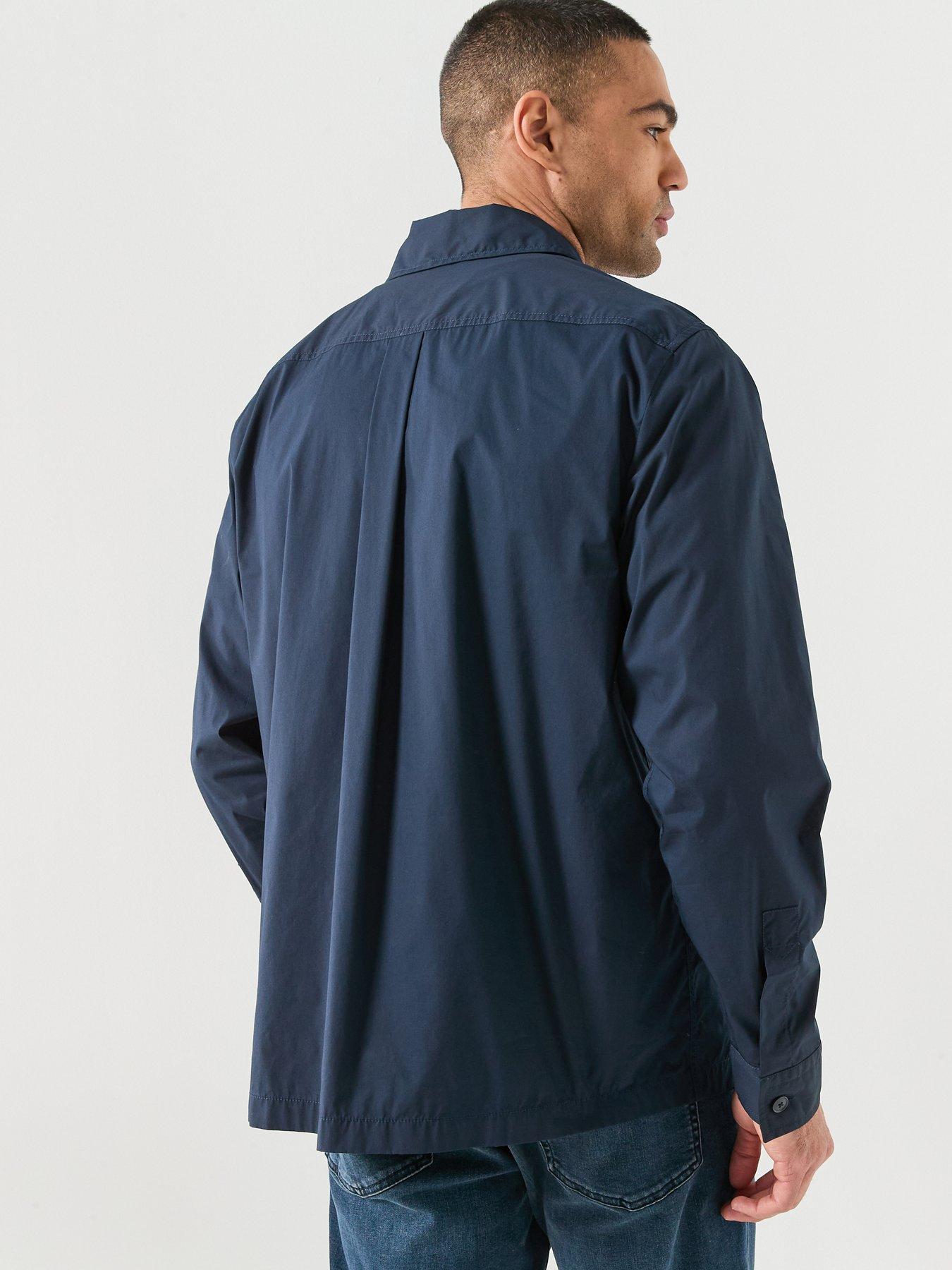Image 2 of 6 of BOSS Oversized Stretch Overshirt - Dark Blue