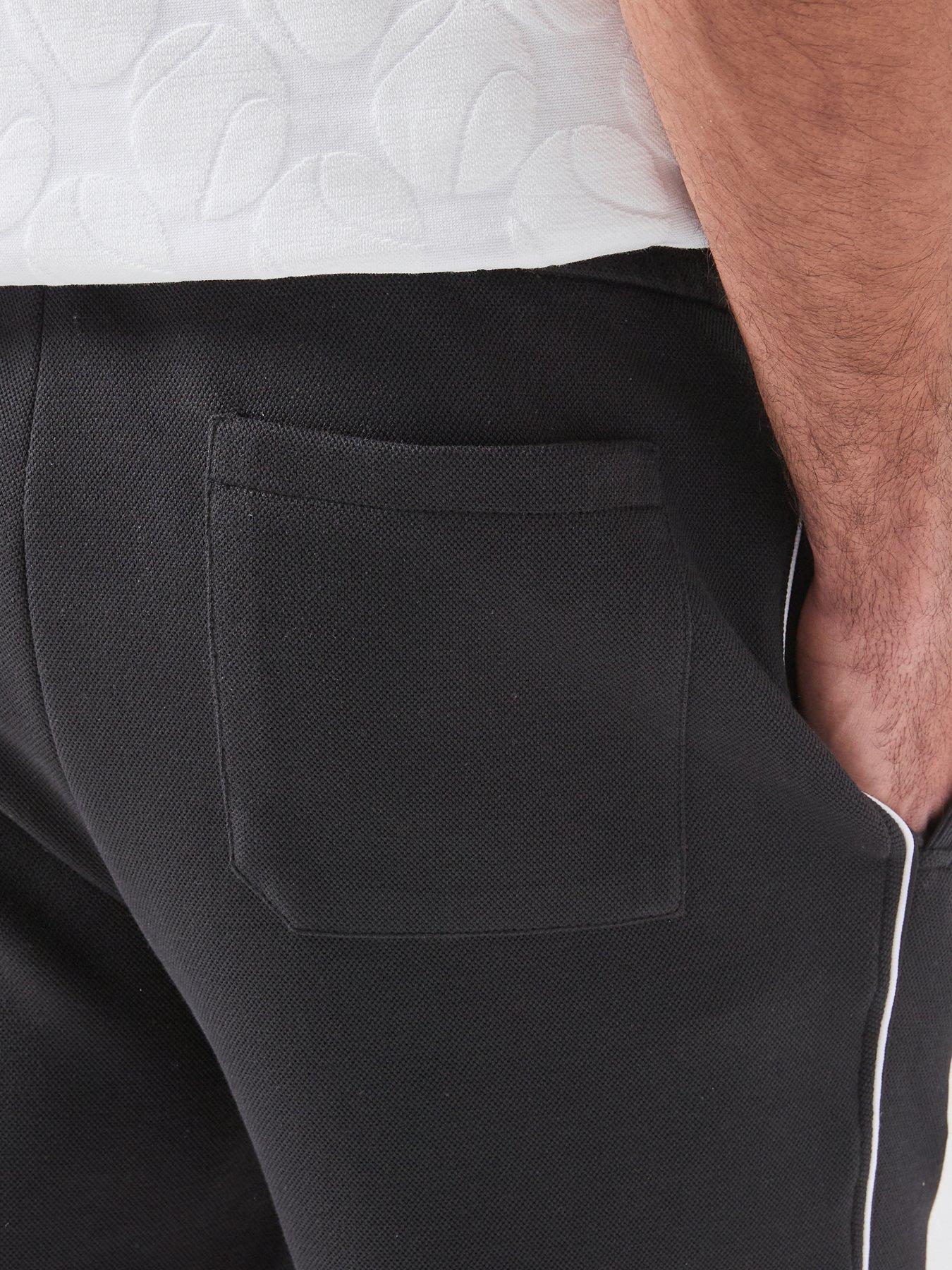 Image 6 of 6 of BOSS Side Stripe Jersey Shorts - Black