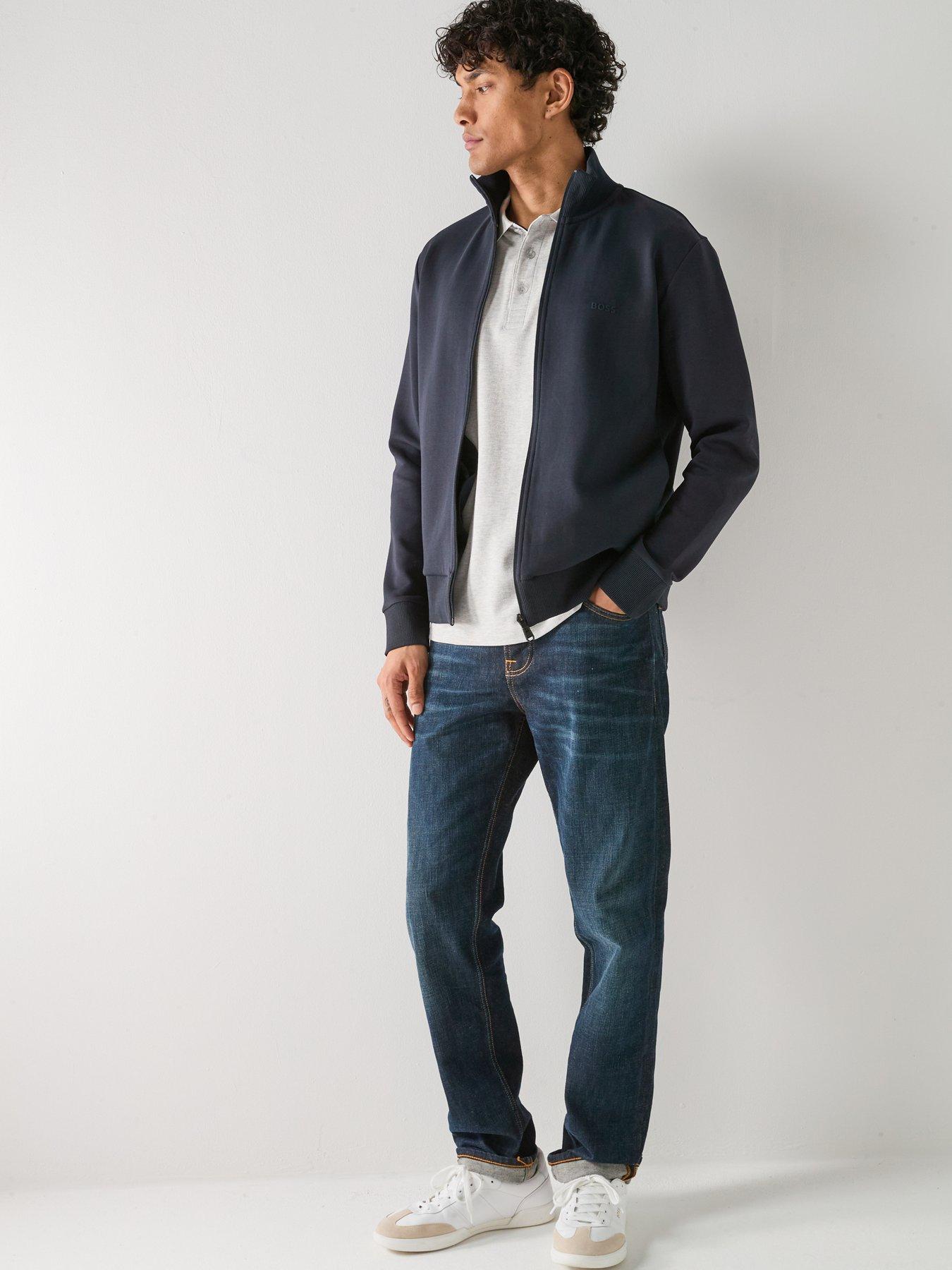  image of boss-skaz-full-zip-jacket-navy