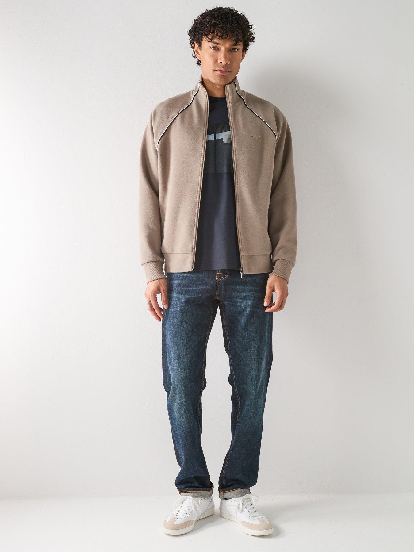  image of boss-skaz-relaxed-fit-full-zip-jacket-green