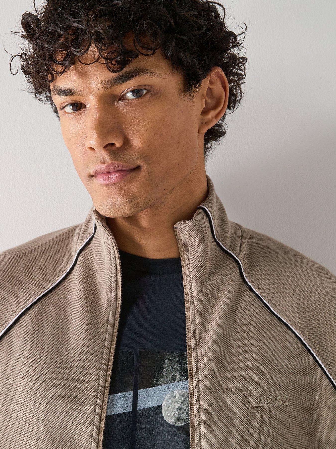  image of boss-skaz-relaxed-fit-full-zip-jacket-green